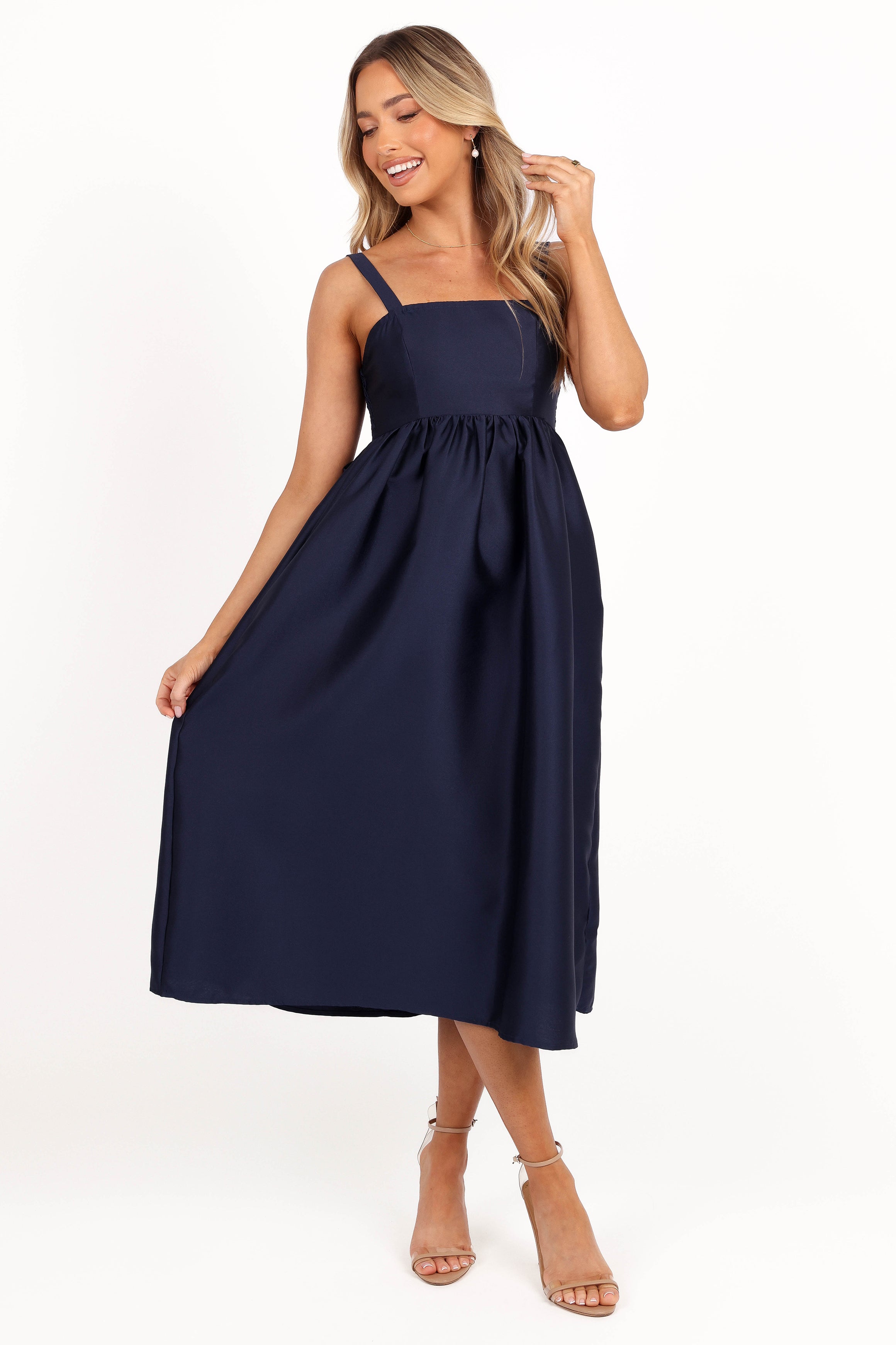 Isla Midi Dress - Navy-Aur Fashion