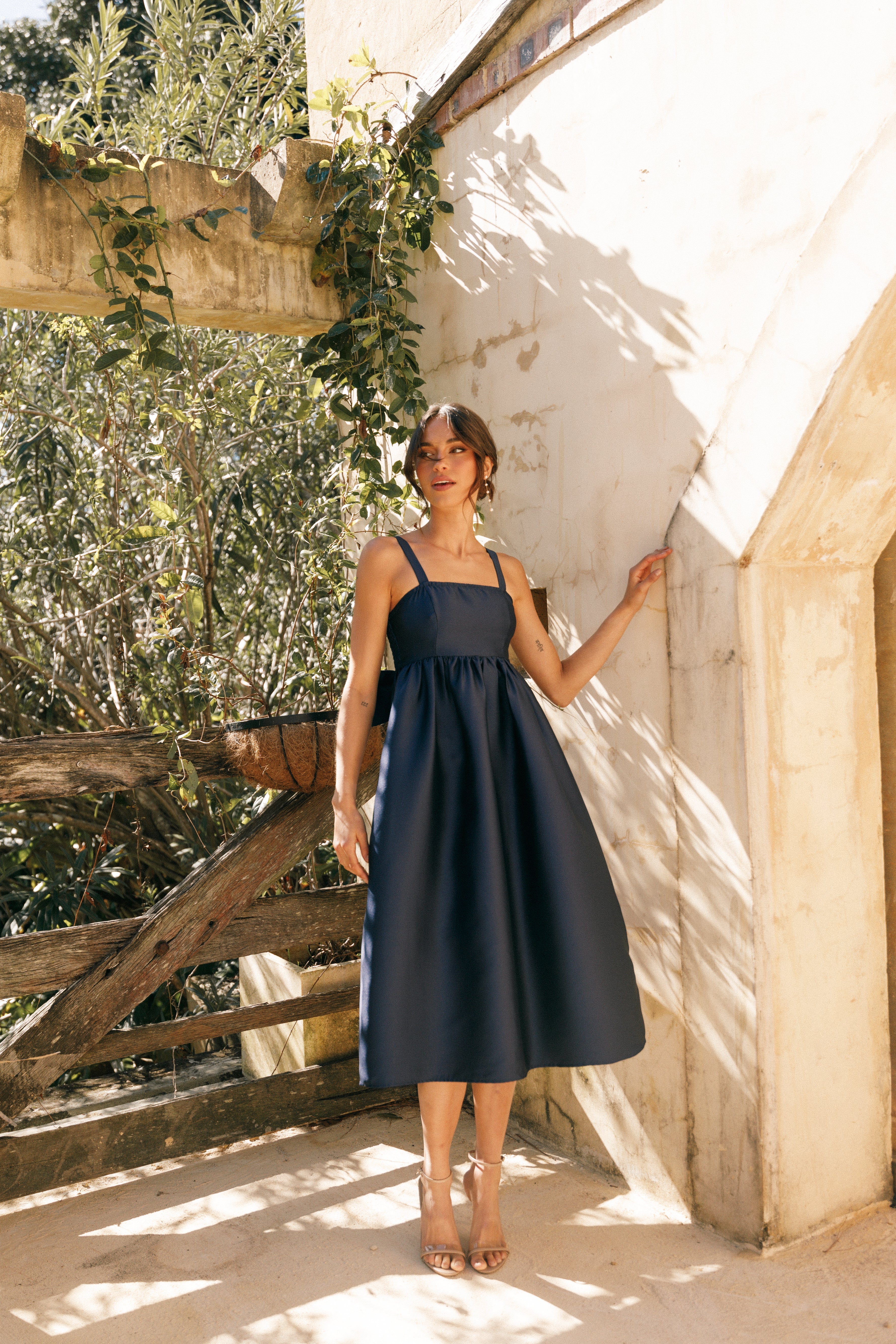 Isla Midi Dress - Navy-Aur Fashion