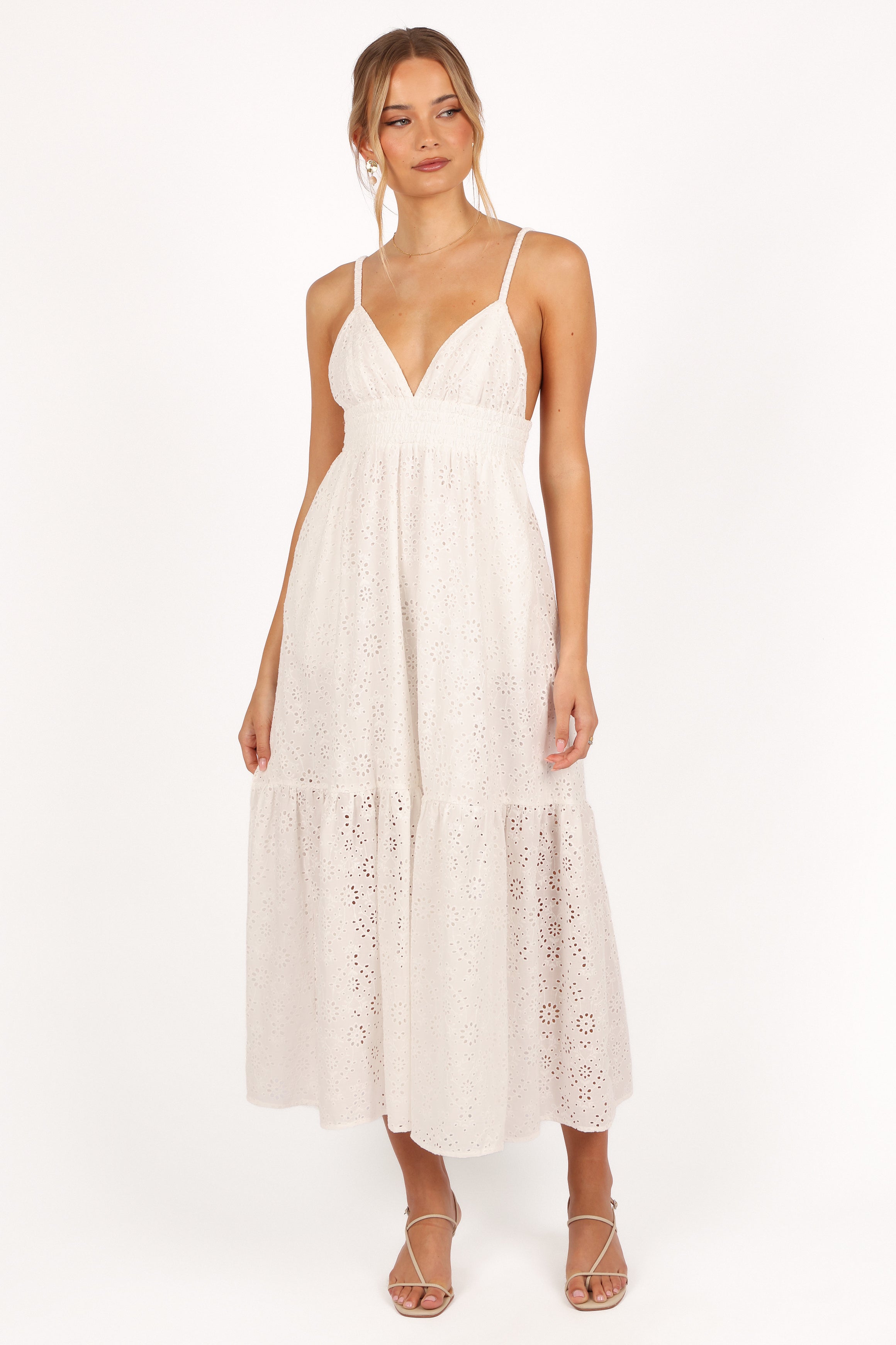 Ivannah Midi Dress - Ivory-Aur Fashion
