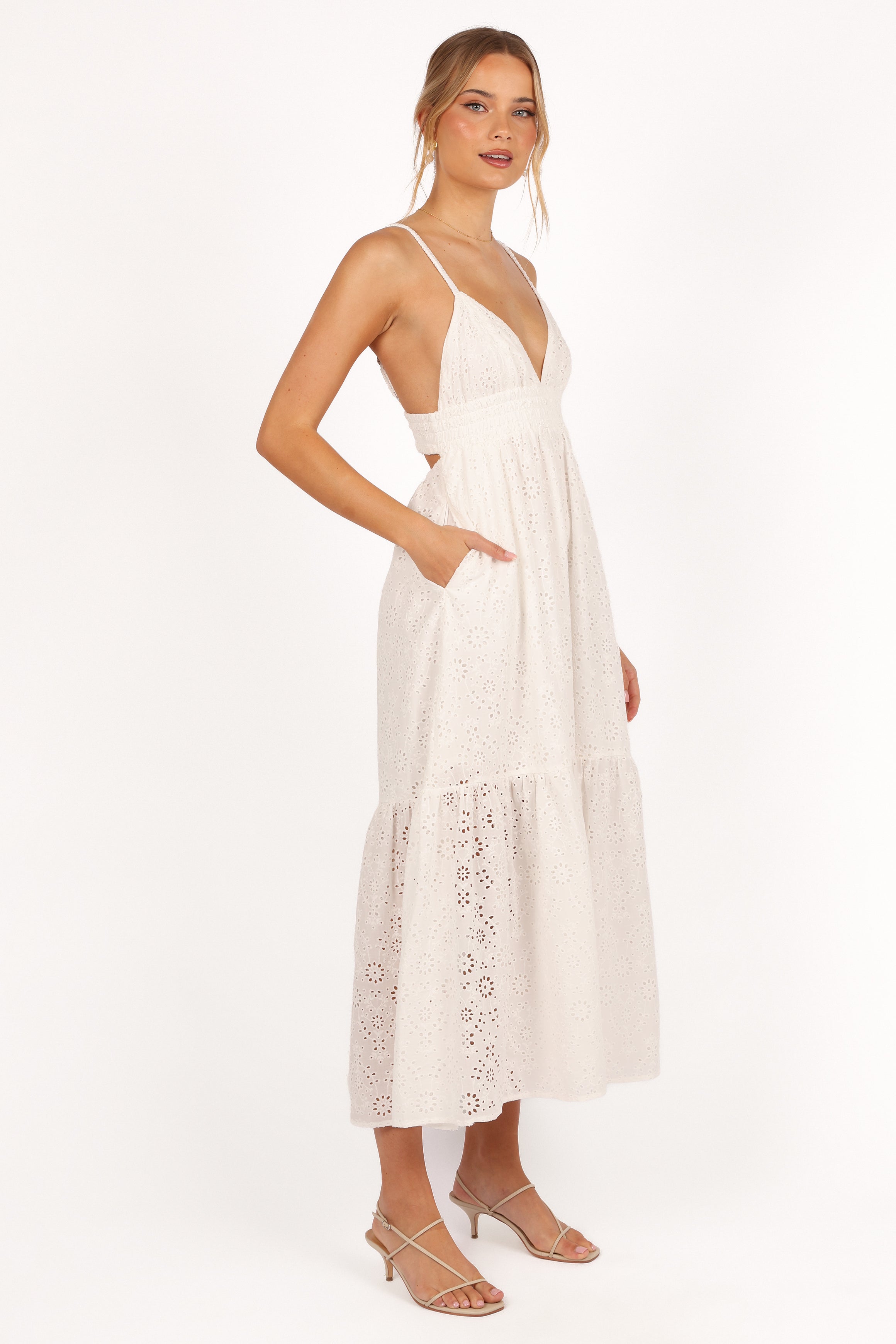 Ivannah Midi Dress - Ivory-Aur Fashion