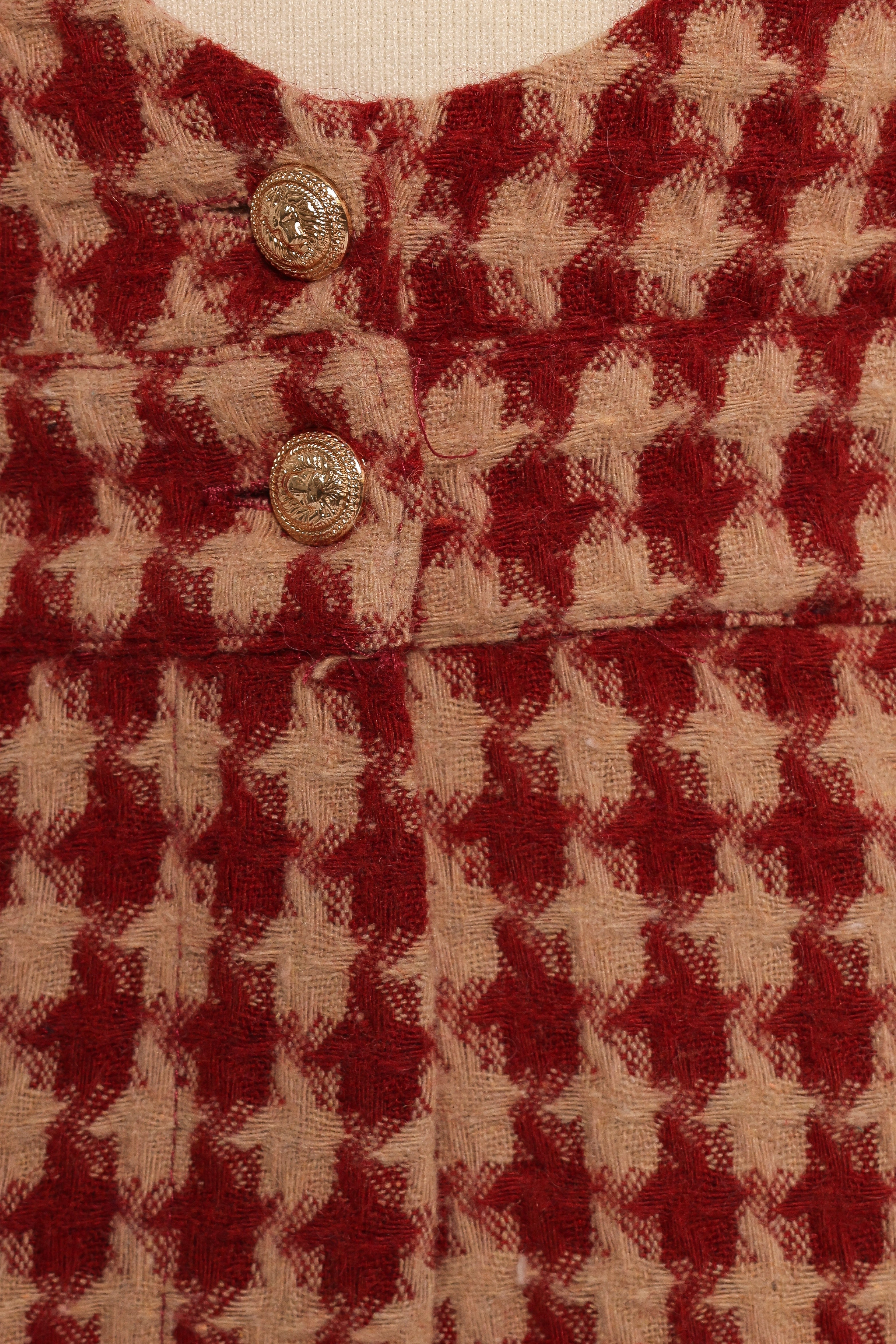 Jackson Jumpsuit - Dark Red Houndstooth-Aur Fashion