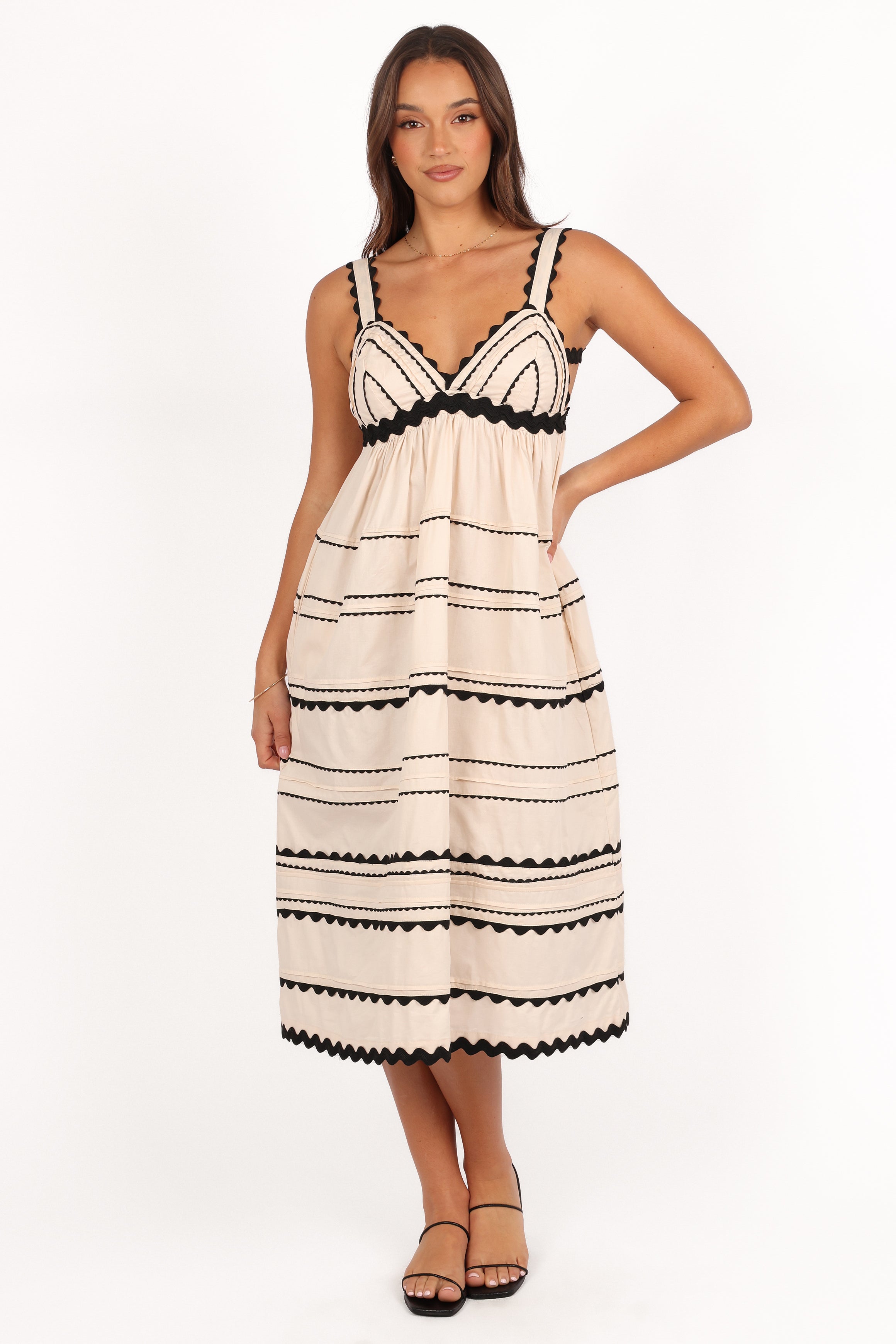 Jeanie Midi Dress - Natural-Aur Fashion