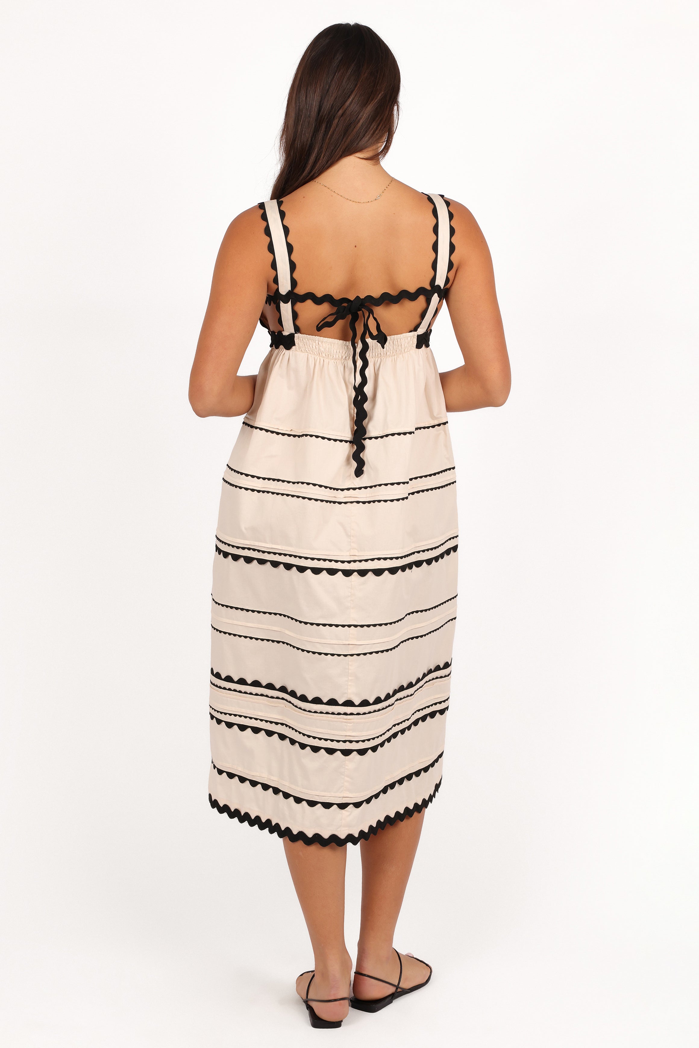 Jeanie Midi Dress - Natural-Aur Fashion