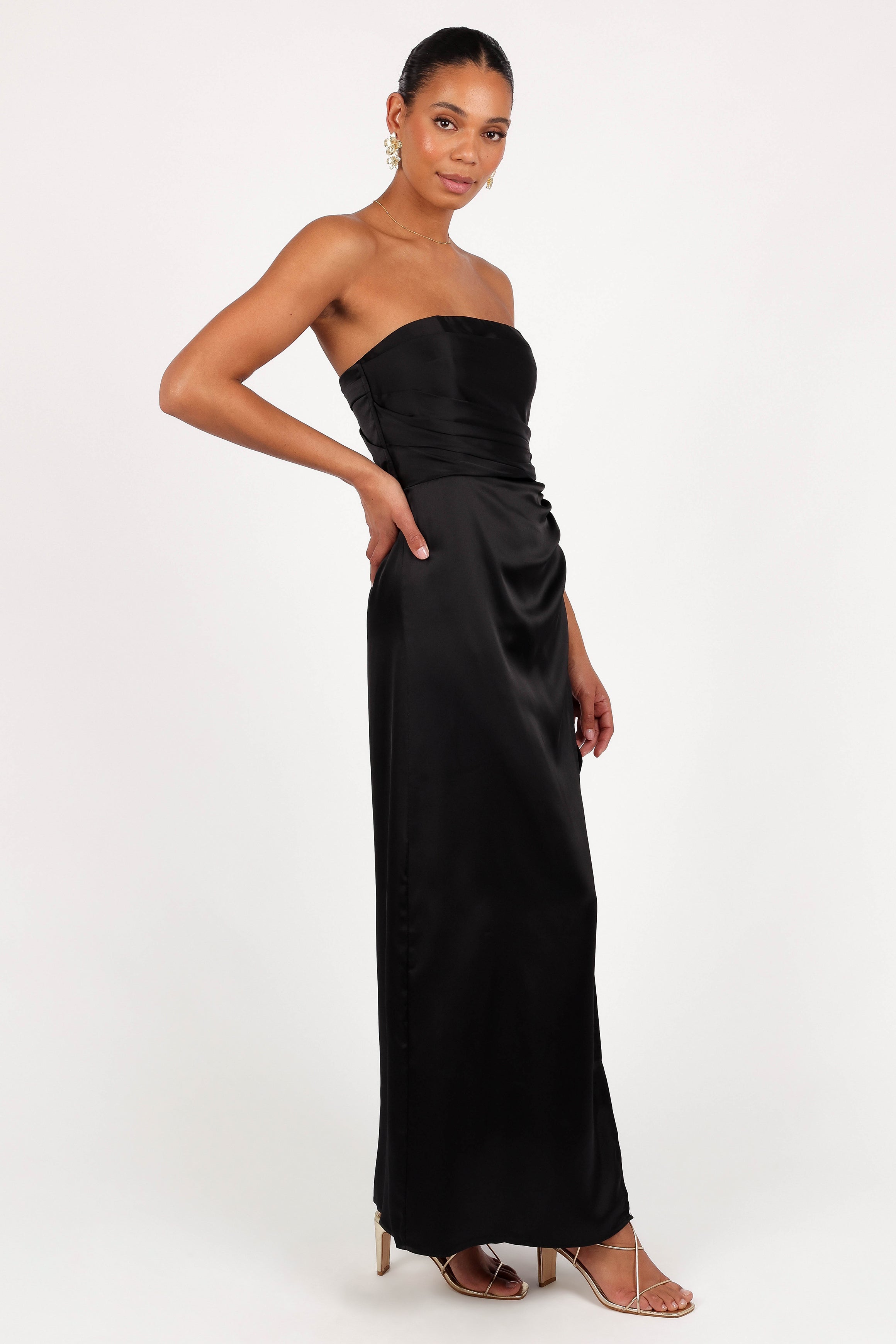 Kara Strapless Maxi Dress - Black-Aur Fashion