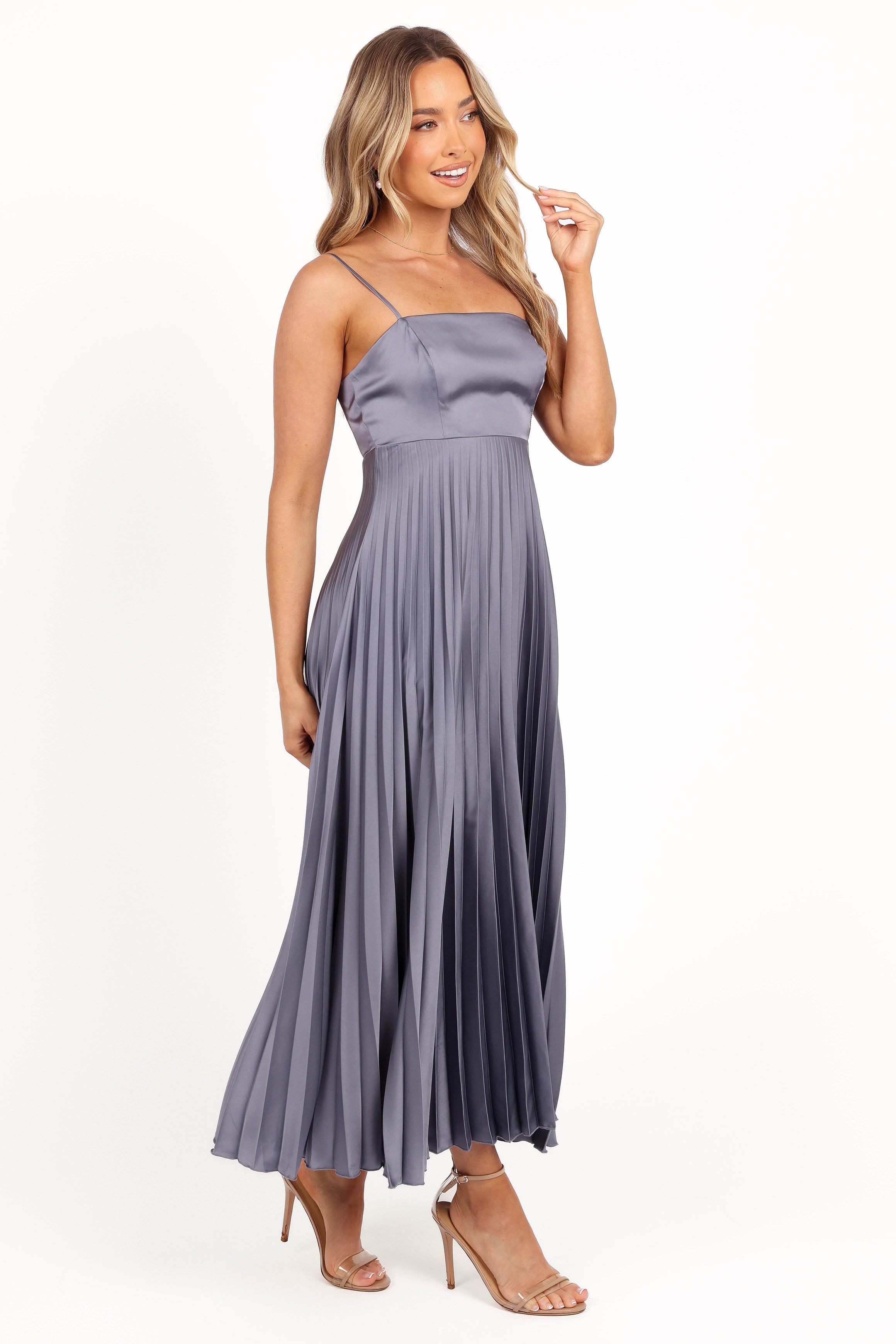Keegan Maxi Dress - Steel Gray-Aur Fashion