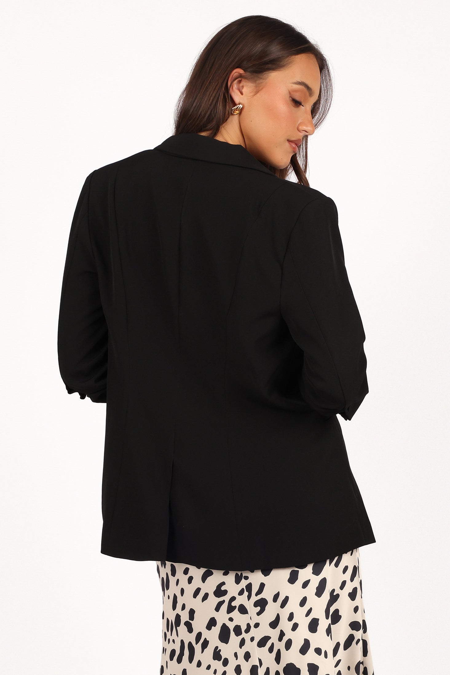 Kelby Slouch Sleeve Blazer - Black-Aur Fashion