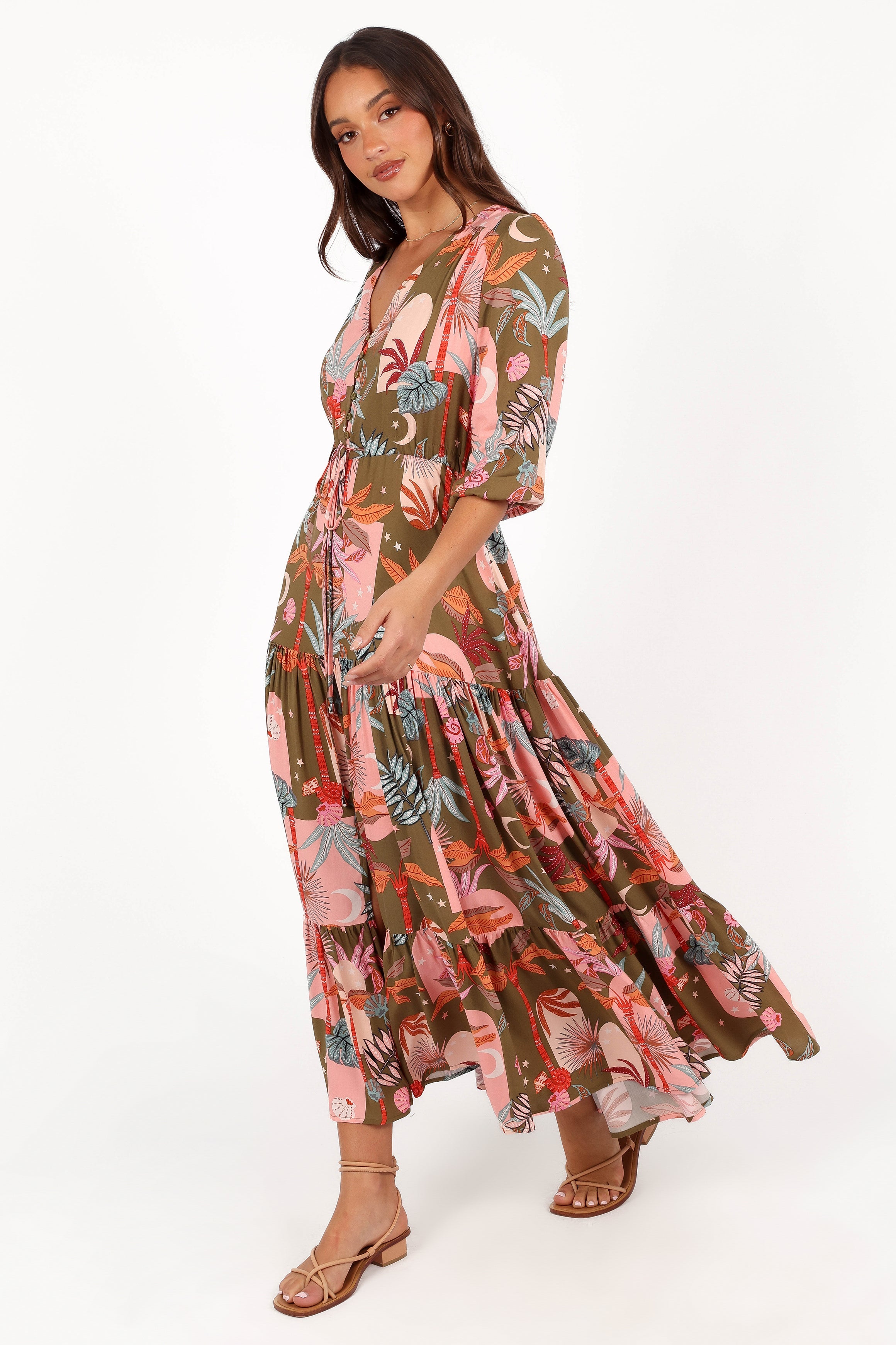 Kelda Dress - Green Multi-Aur Fashion