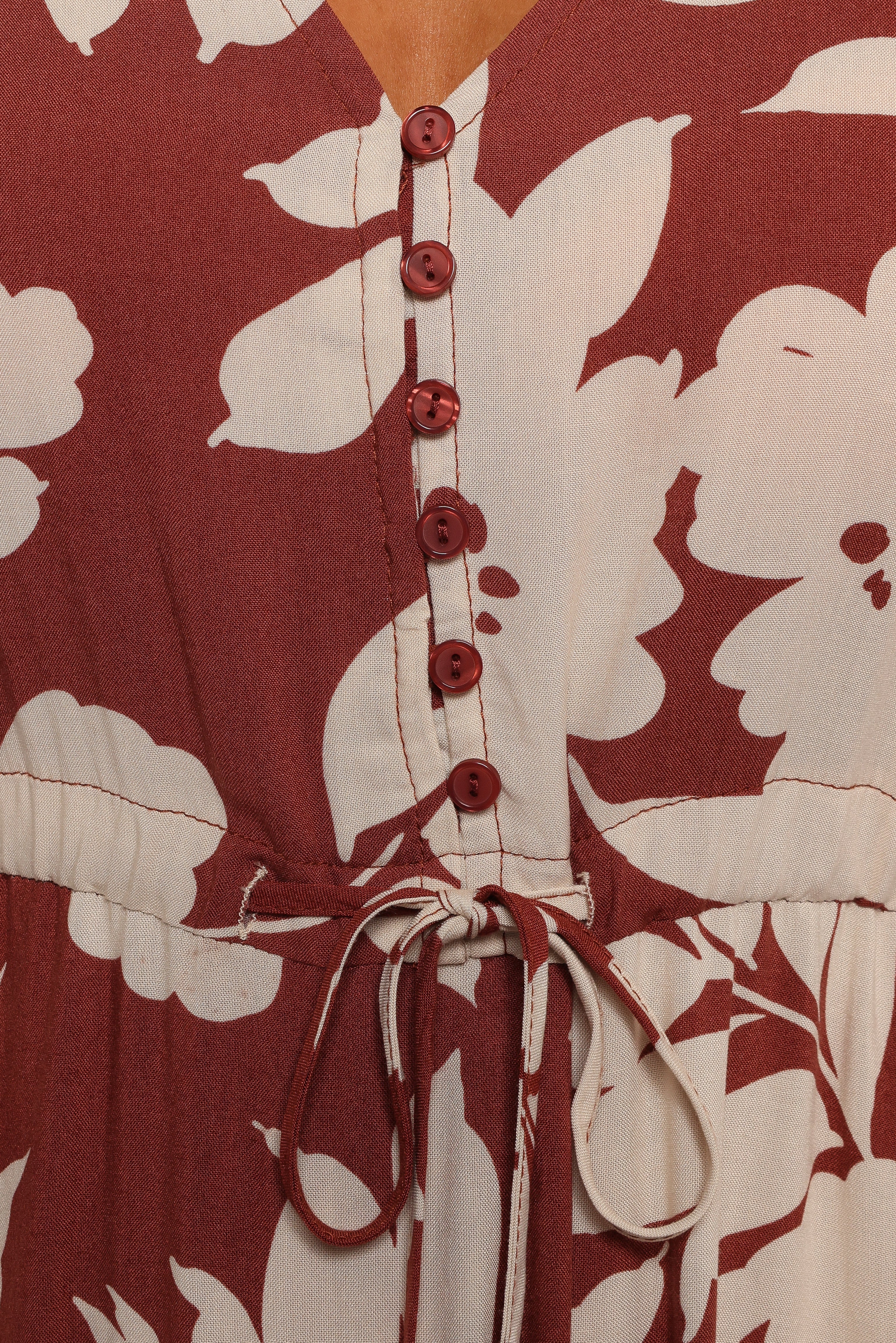 Kelda Dress - Rust Floral-Aur Fashion