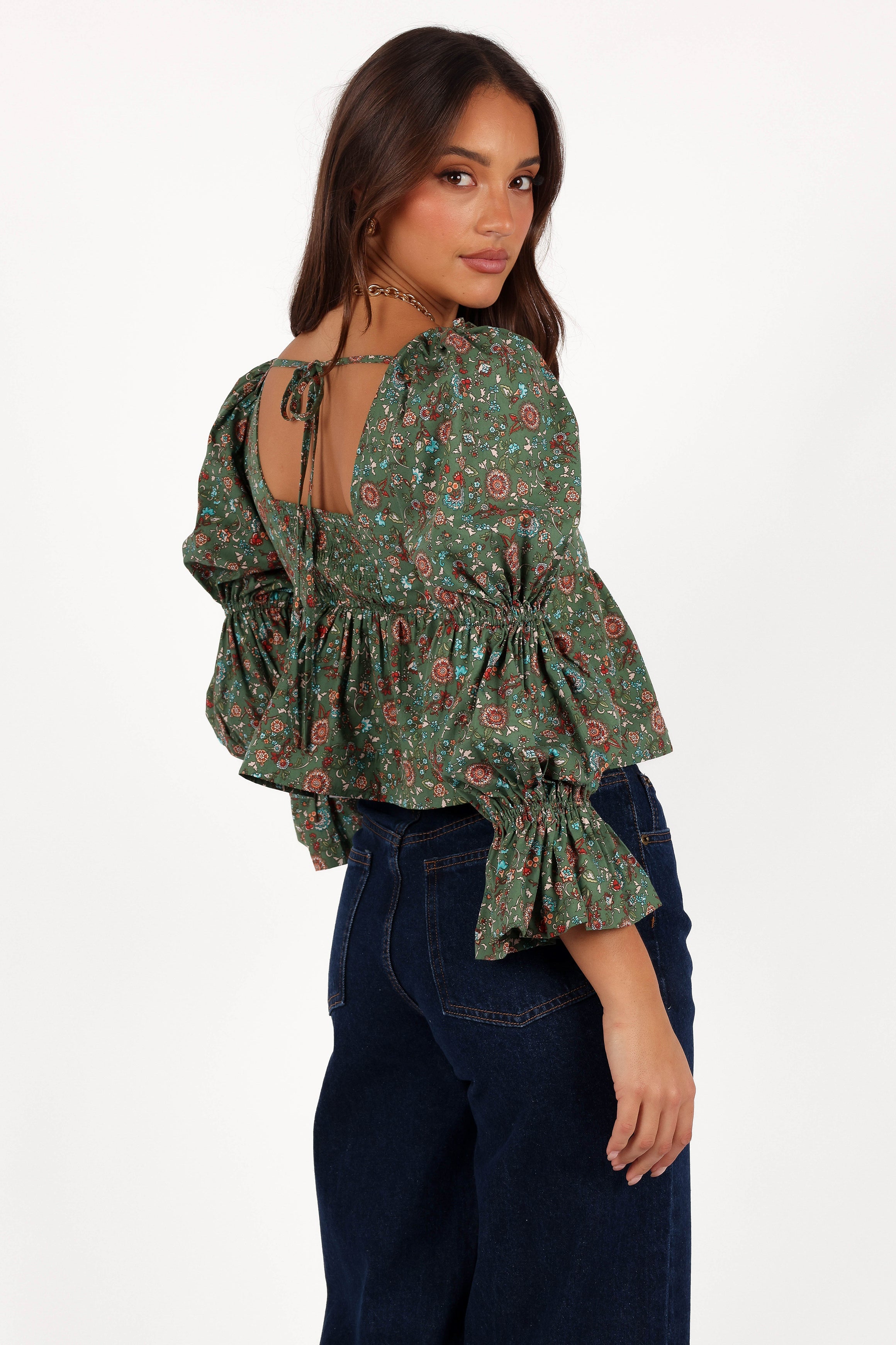 Kenny Top - Green Paisley Floral-Aur Fashion
