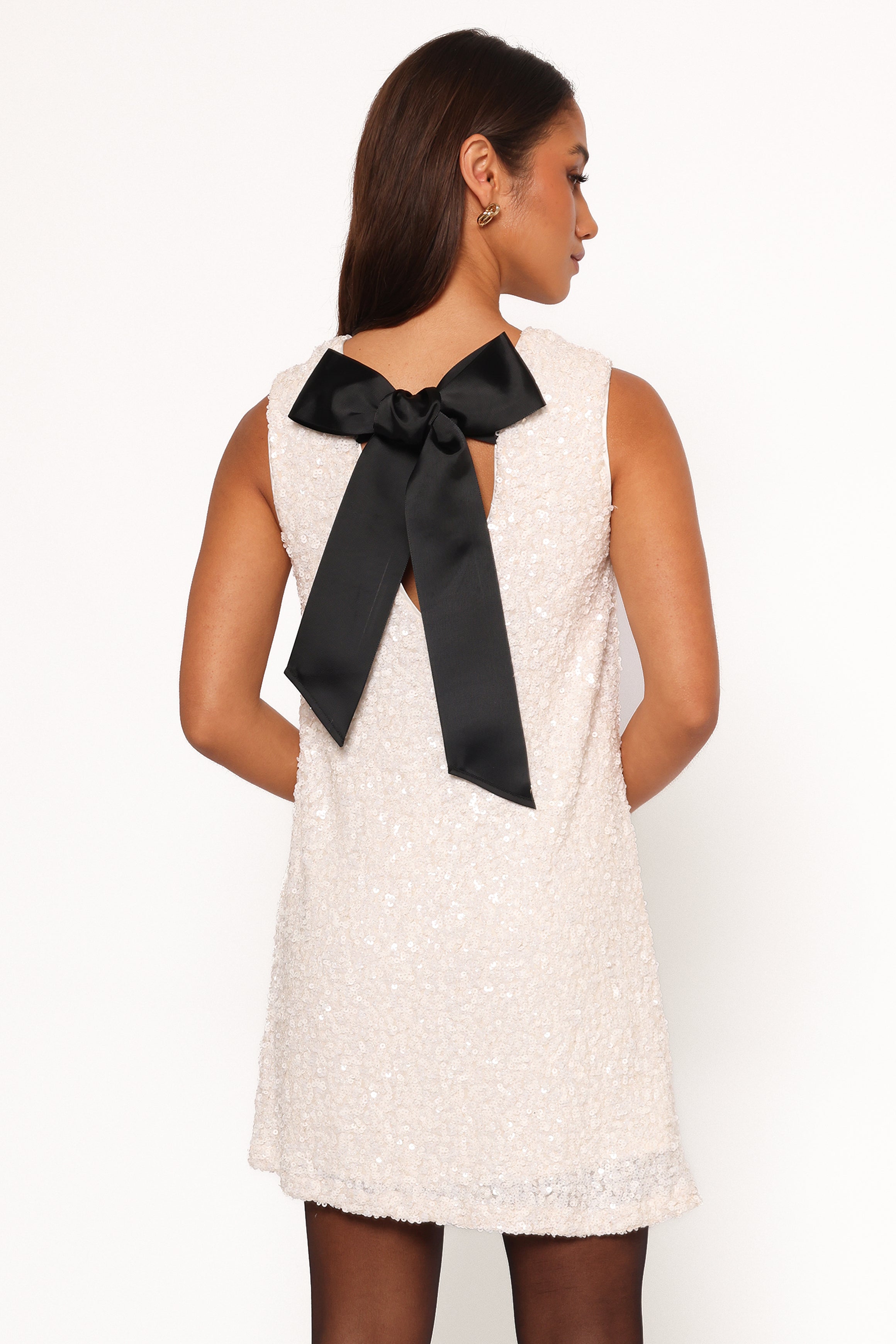 Kezie Sequin Mini Dress - Cream-Aur Fashion