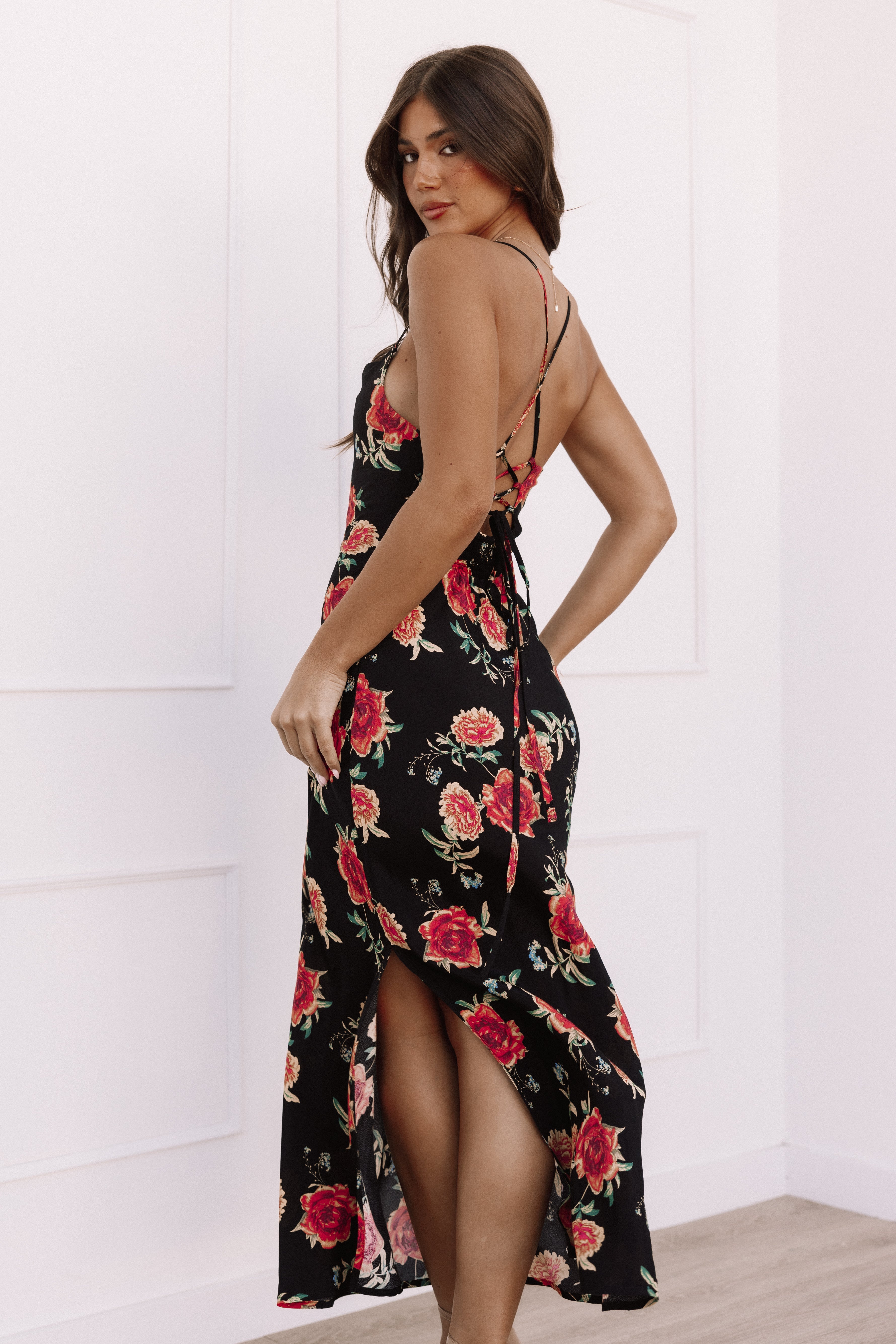 Landry Midi Slip Dress - Sunset Floral-Aur Fashion