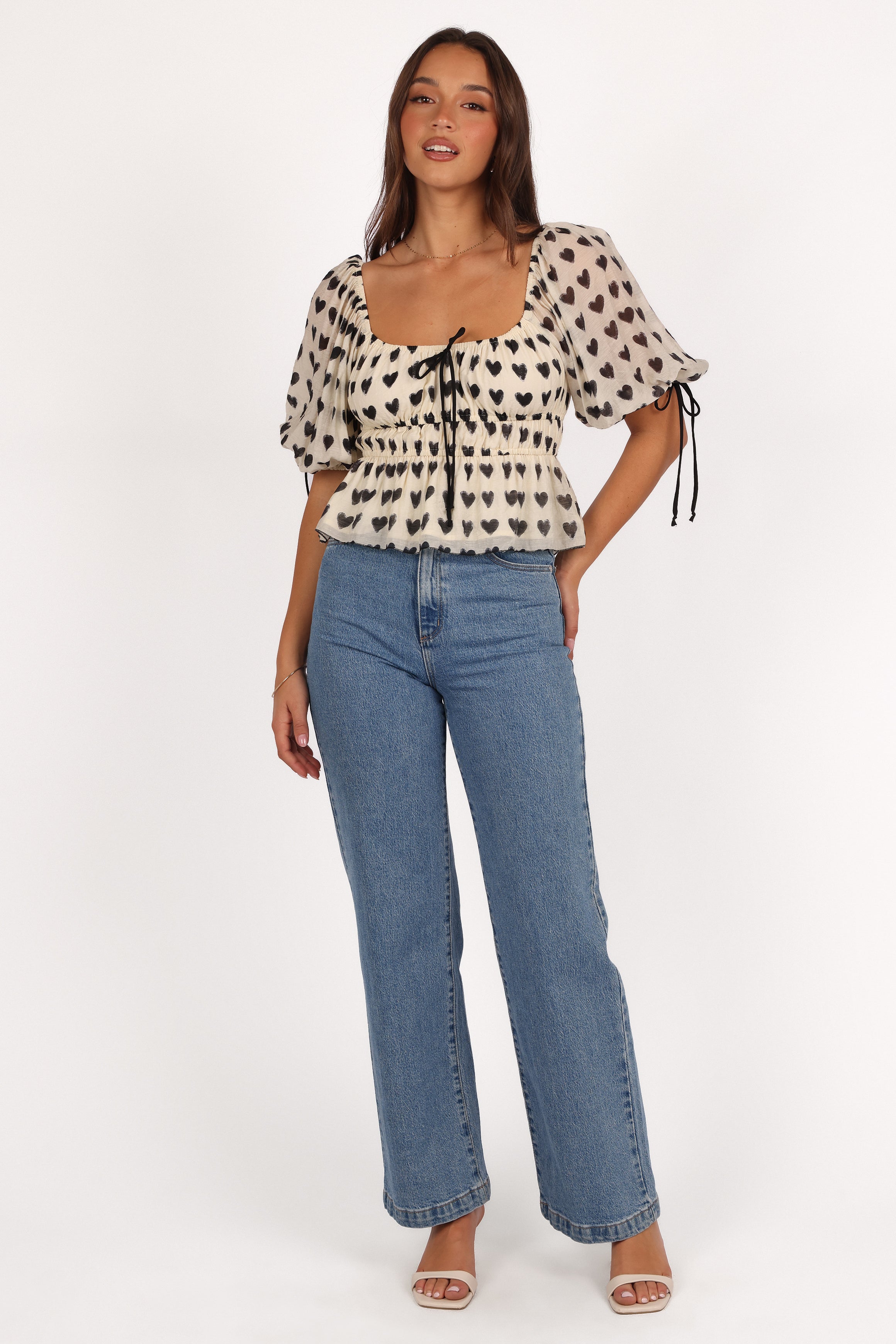 Lanie Top - Cream Black-Aur Fashion