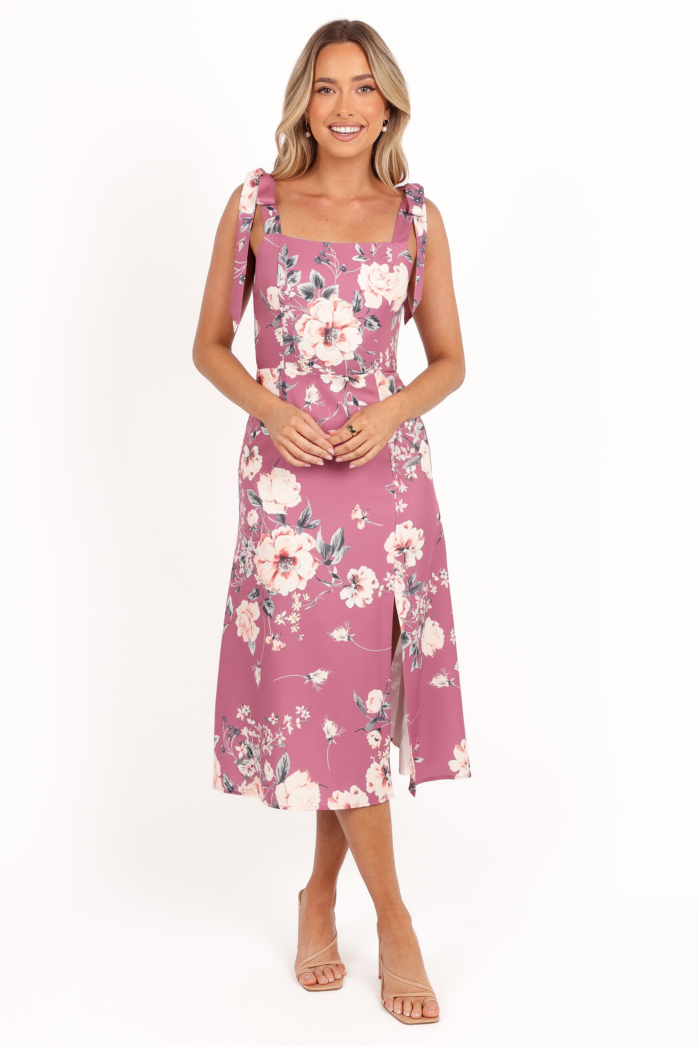 Laurel Dress - Dark Rose Floral-Aur Fashion