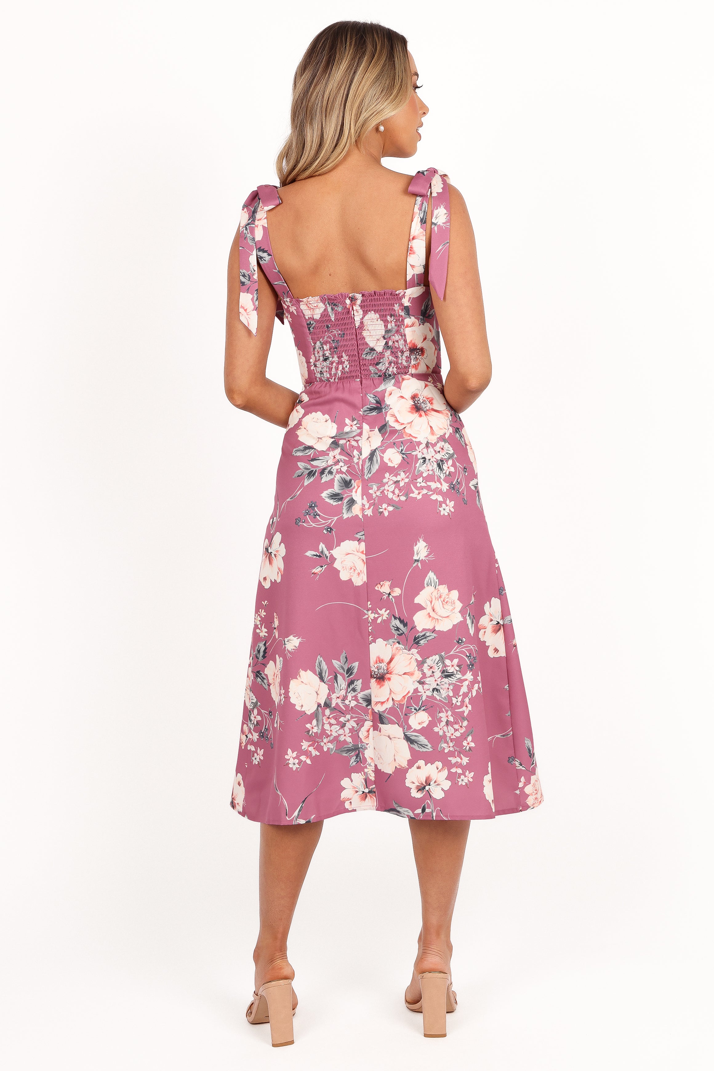 Laurel Dress - Dark Rose Floral-Aur Fashion