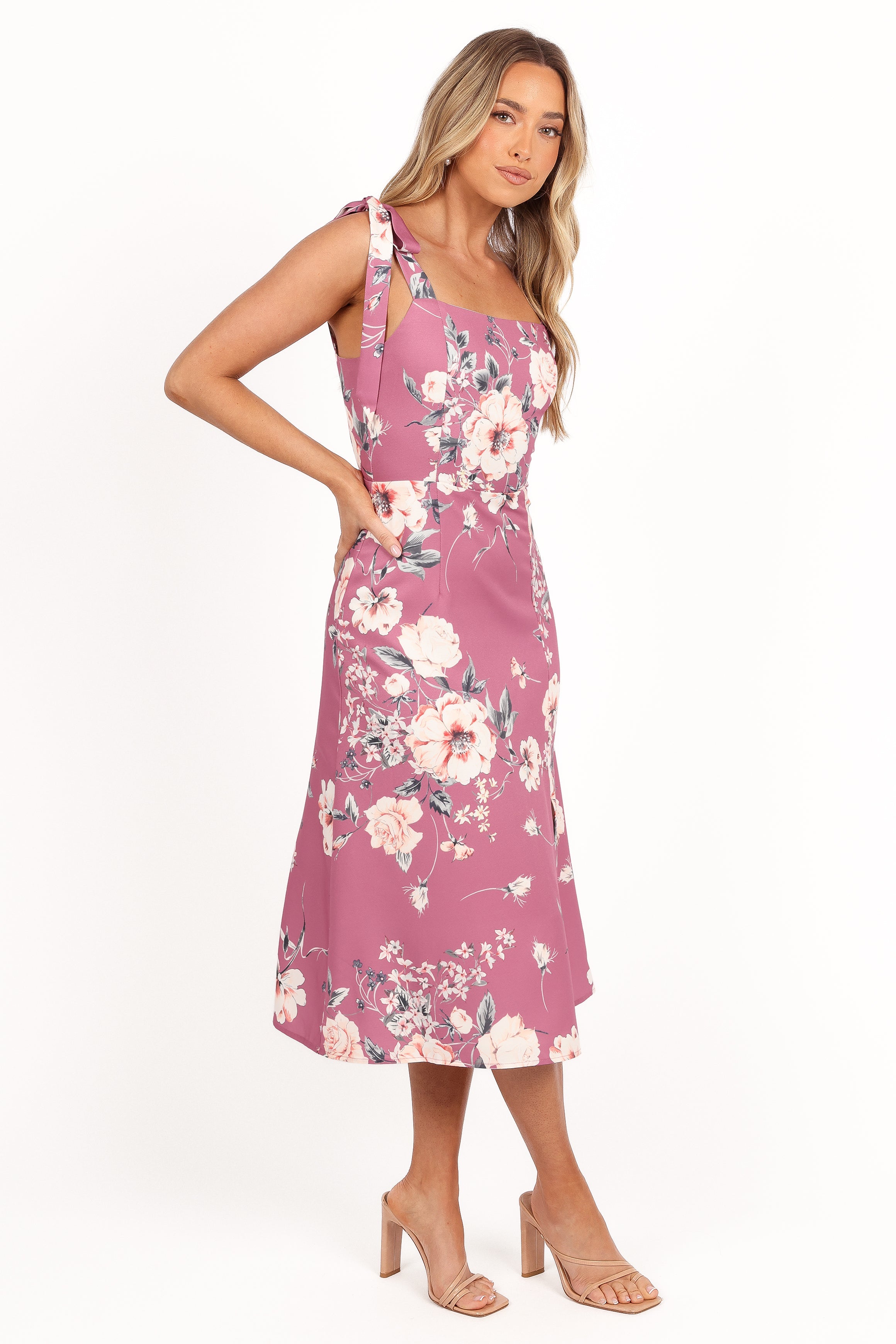 Laurel Dress - Dark Rose Floral-Aur Fashion