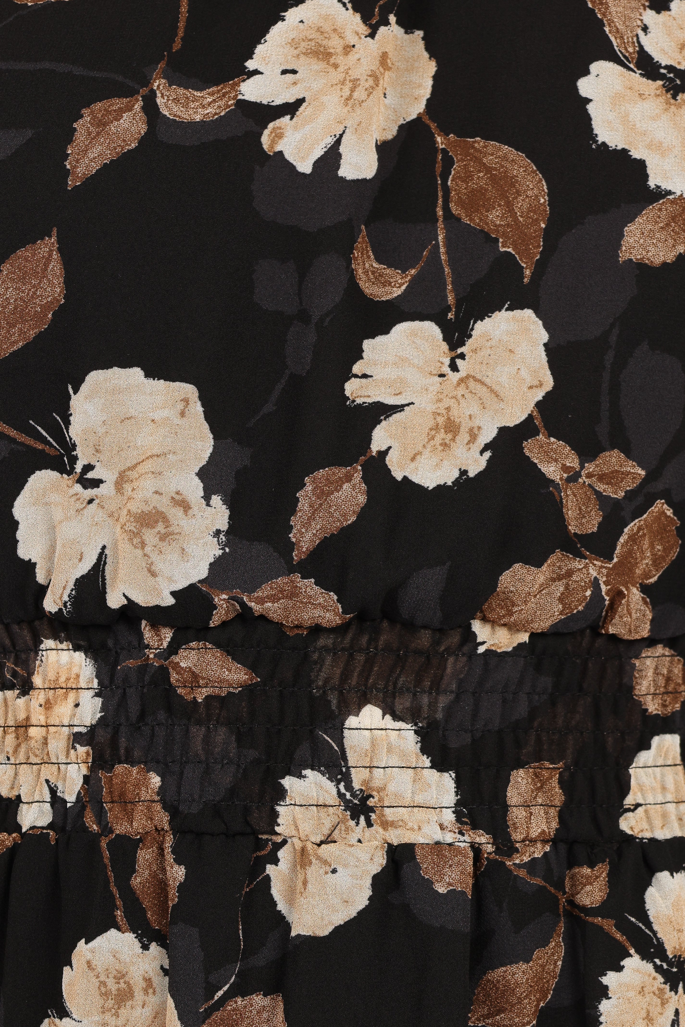 Layley One Shoulder Maxi Dress - Black Floral-Aur Fashion