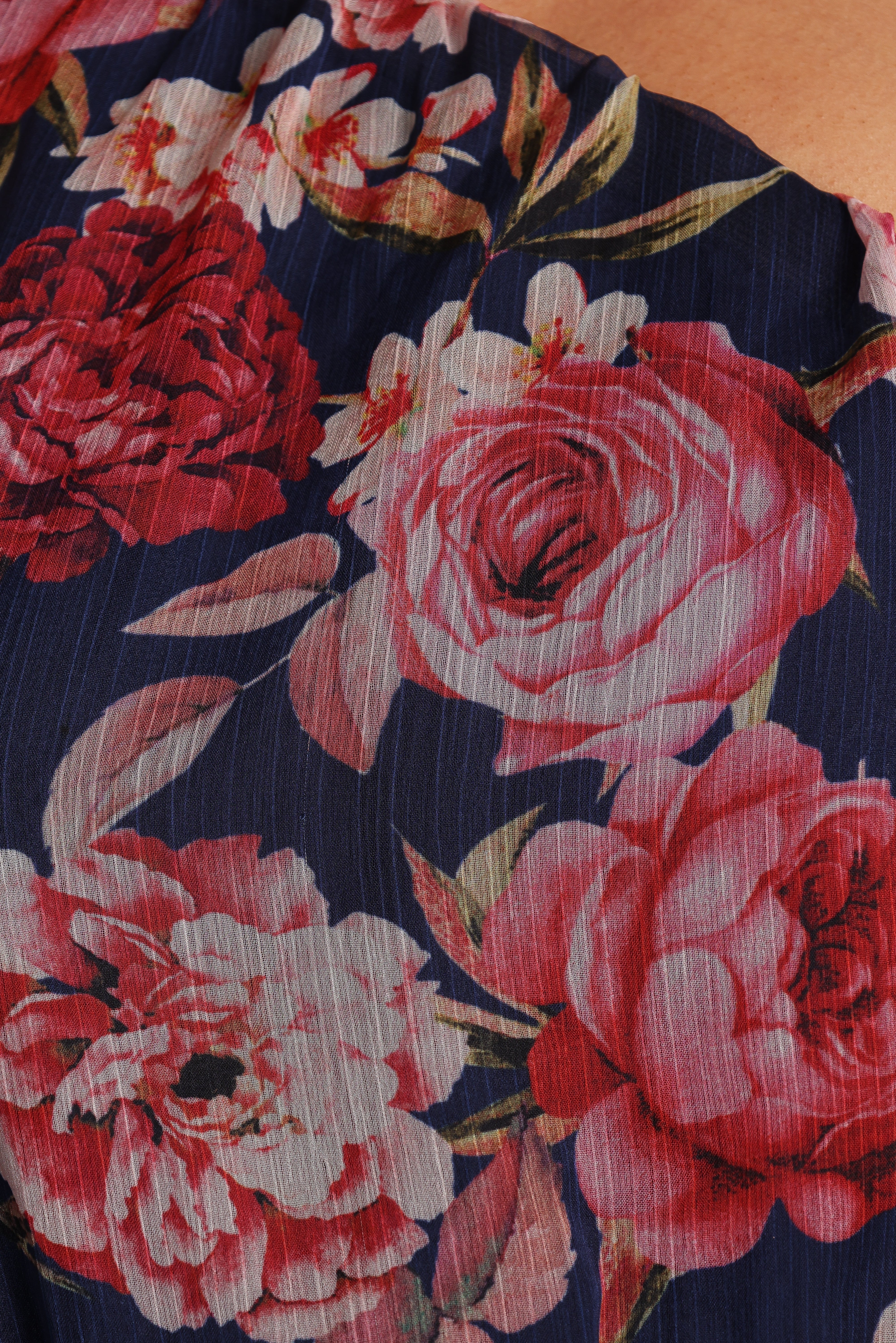 Layley One Shoulder Maxi Dress - Navy Floral-Aur Fashion