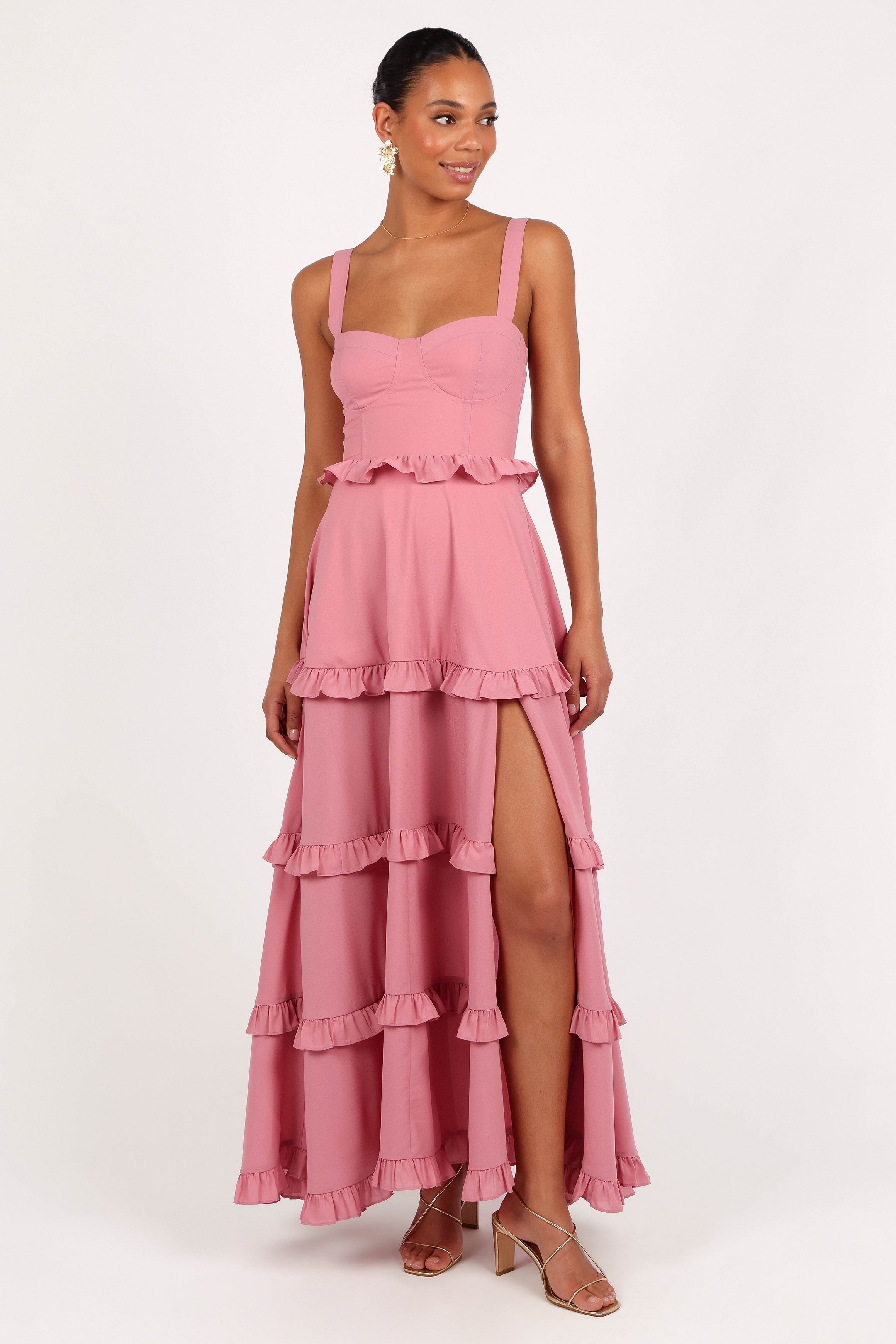 Lillee Tiered Maxi Dress - Mauve-Aur Fashion