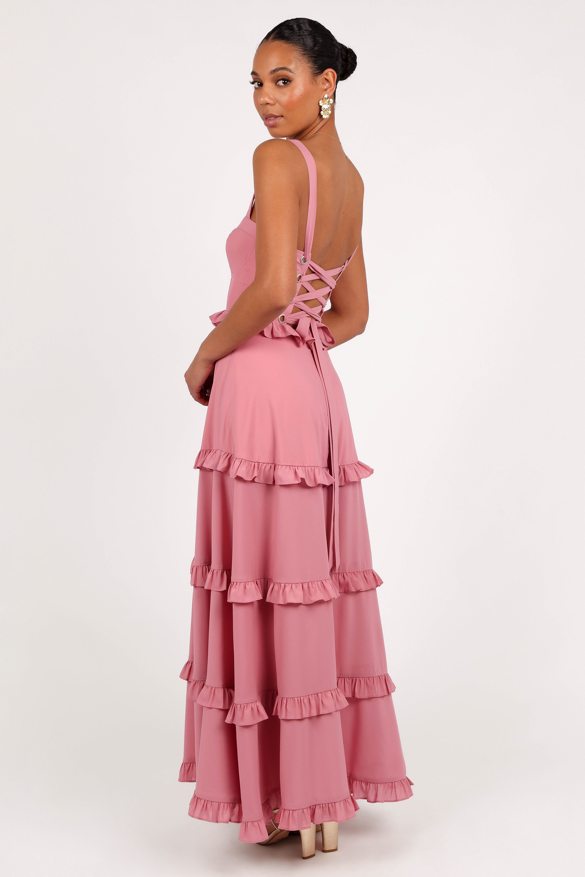 Lillee Tiered Maxi Dress - Mauve-Aur Fashion