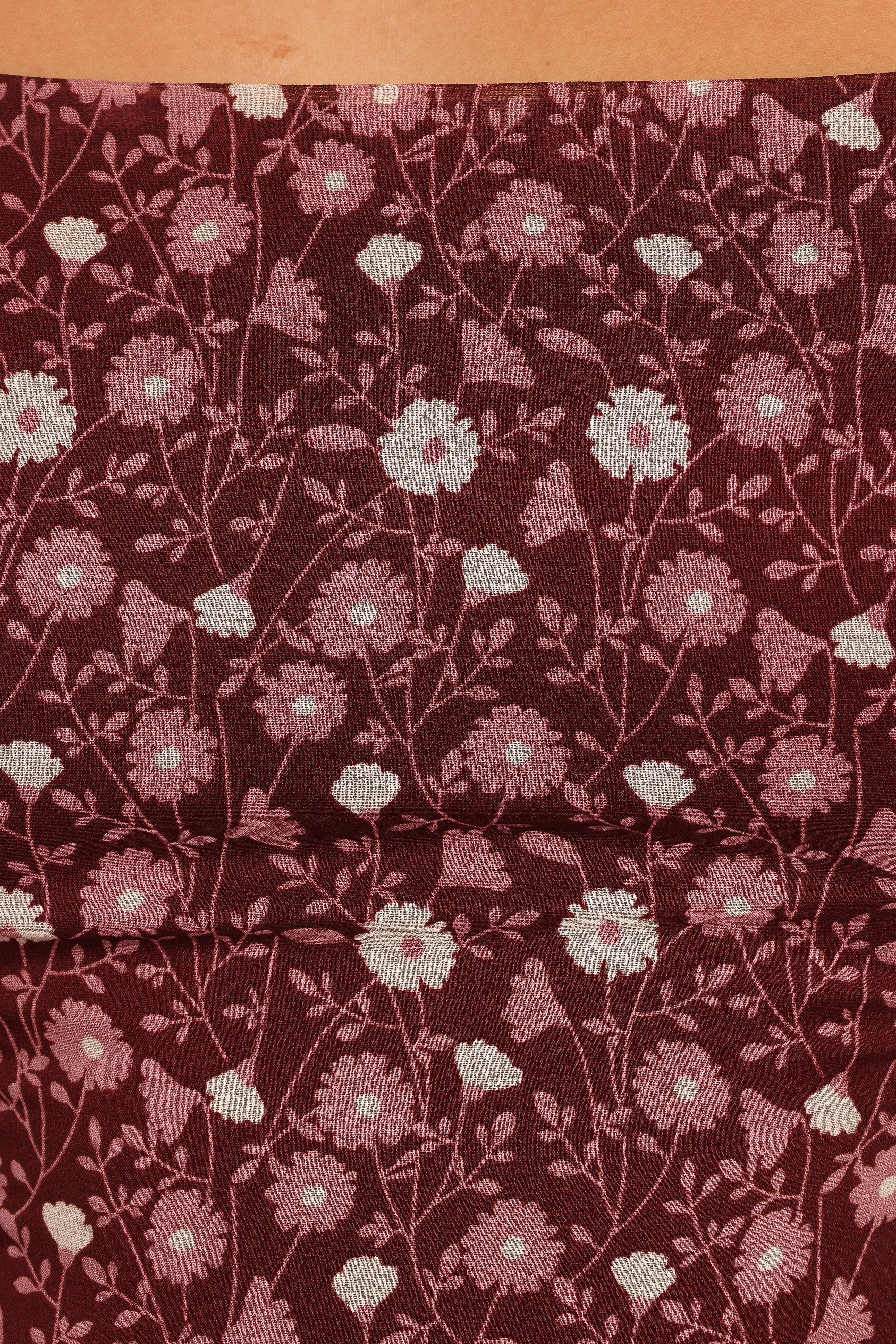 Lucie Top - Burgundy Multi-Aur Fashion