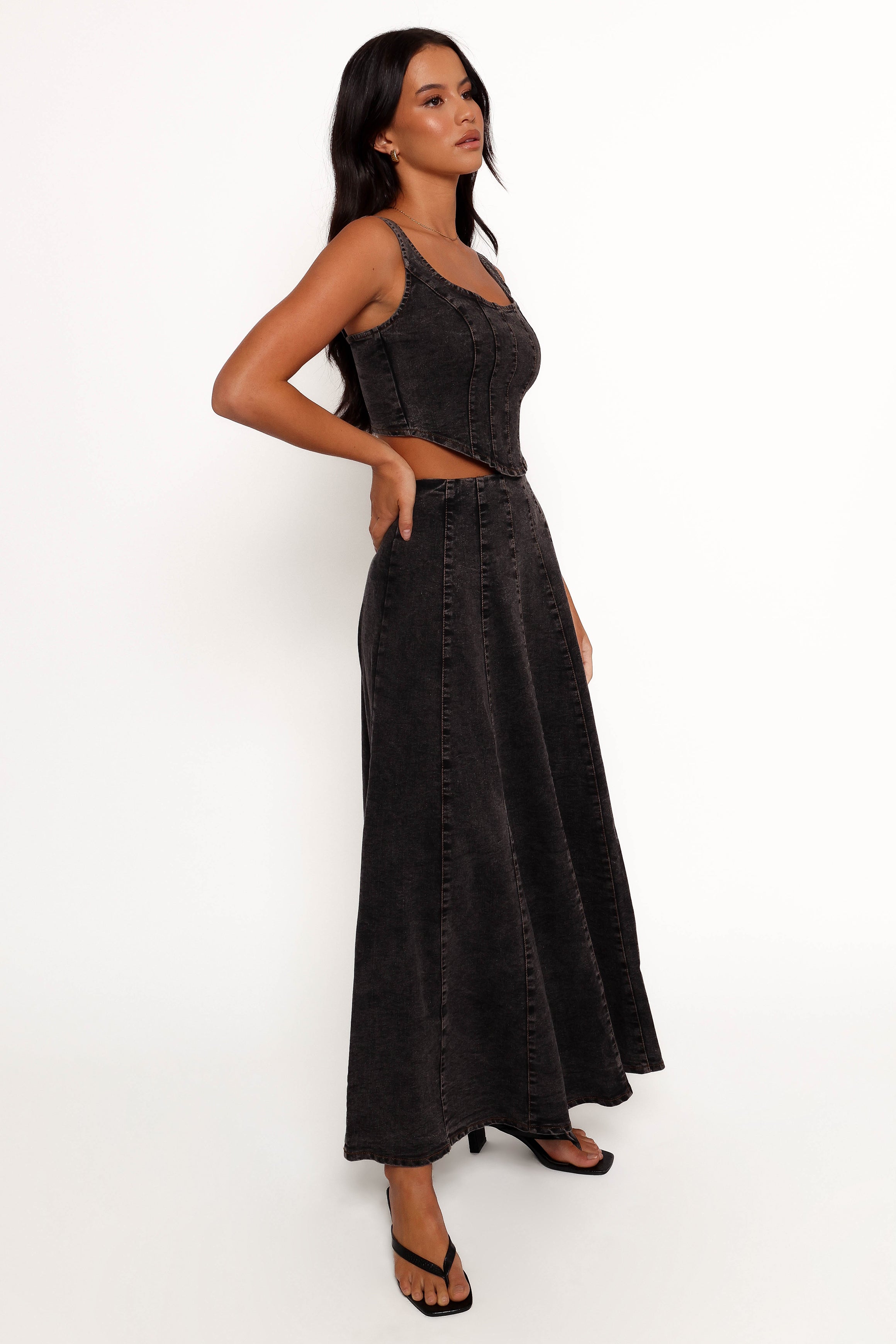 Mara Midi Skirt - Black-Aur Fashion