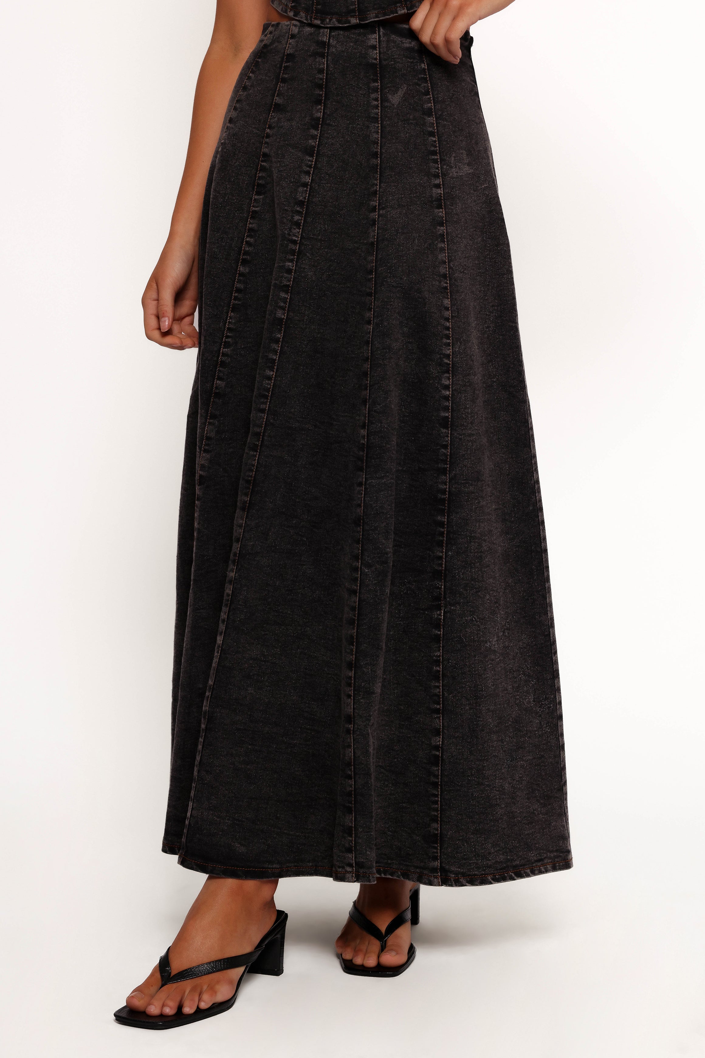 Mara Midi Skirt - Black-Aur Fashion