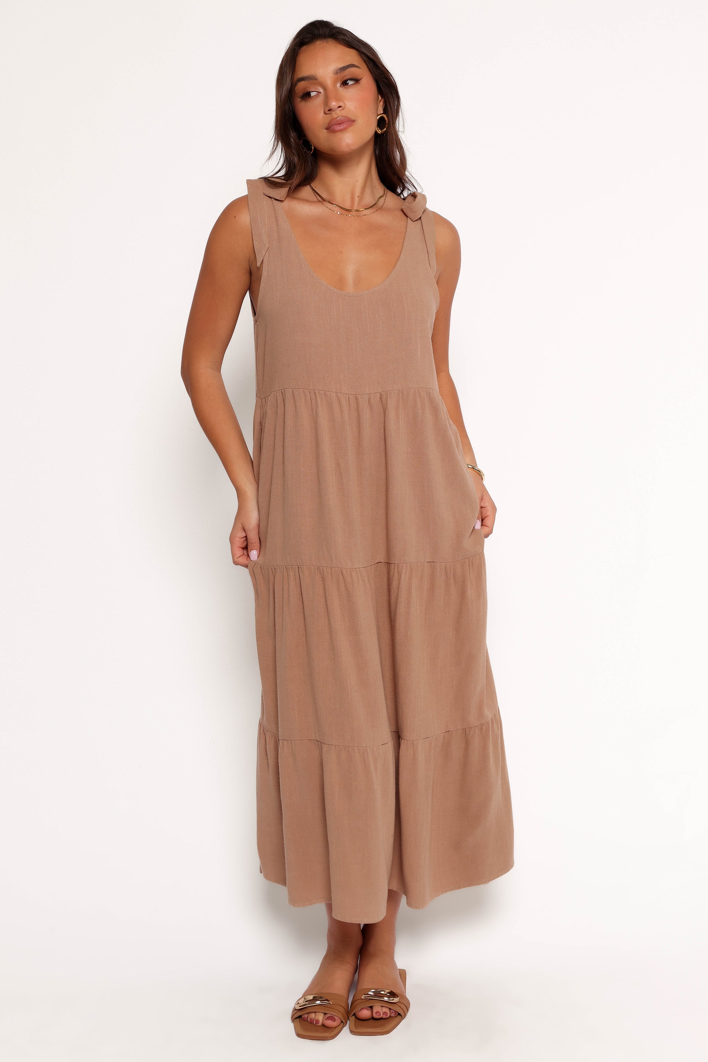 Marcy Midi Dress - Mocha-Aur Fashion