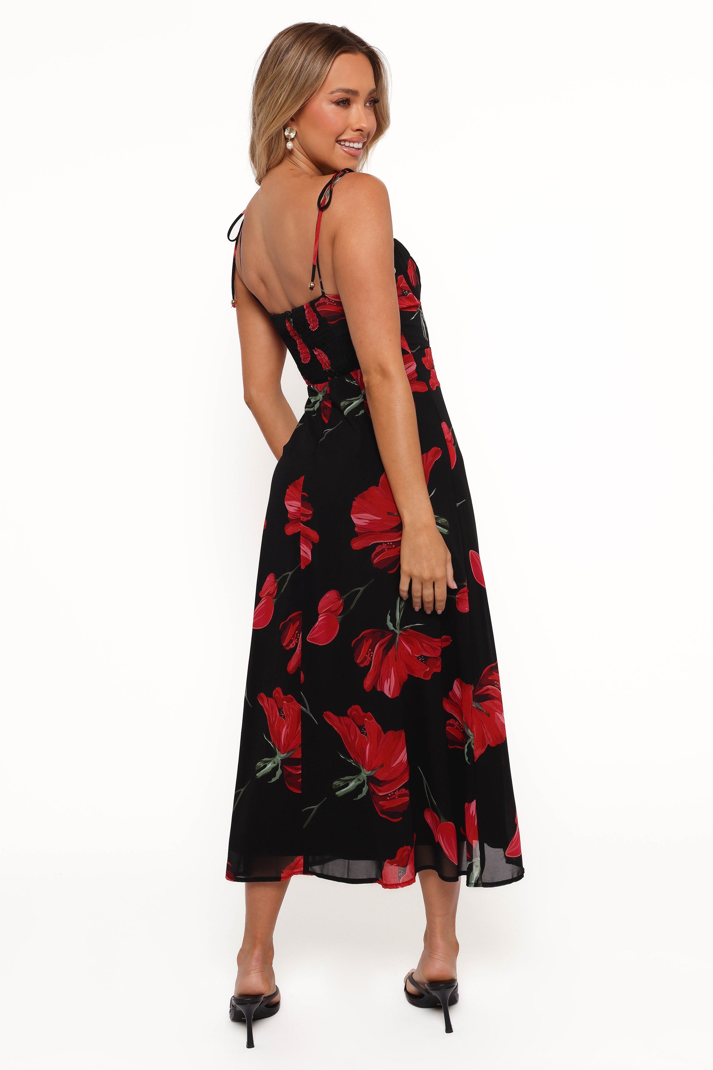 Meg Dress - Black Floral-Aur Fashion