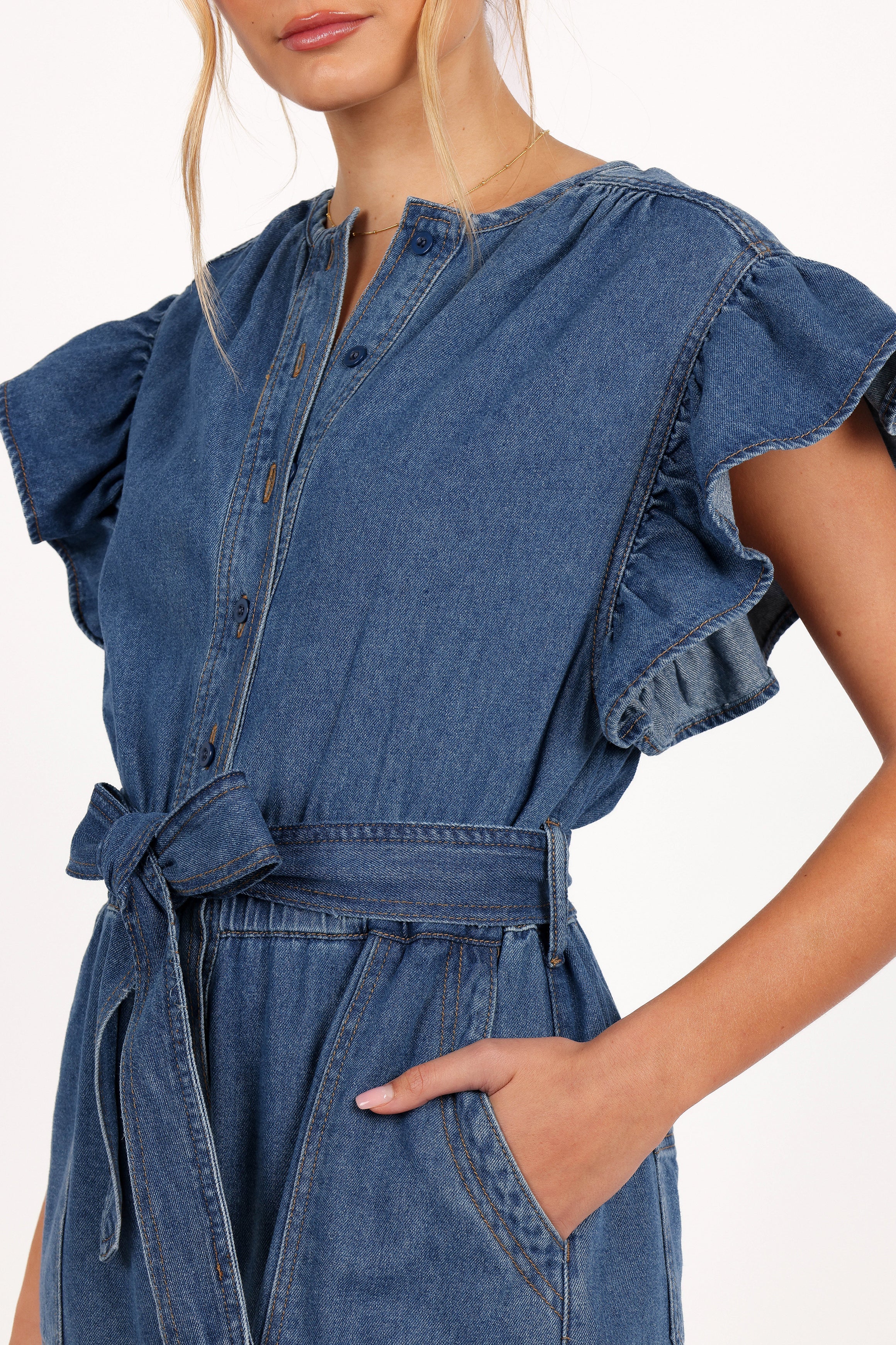 Mia Romper - Medium Denim-Aur Fashion