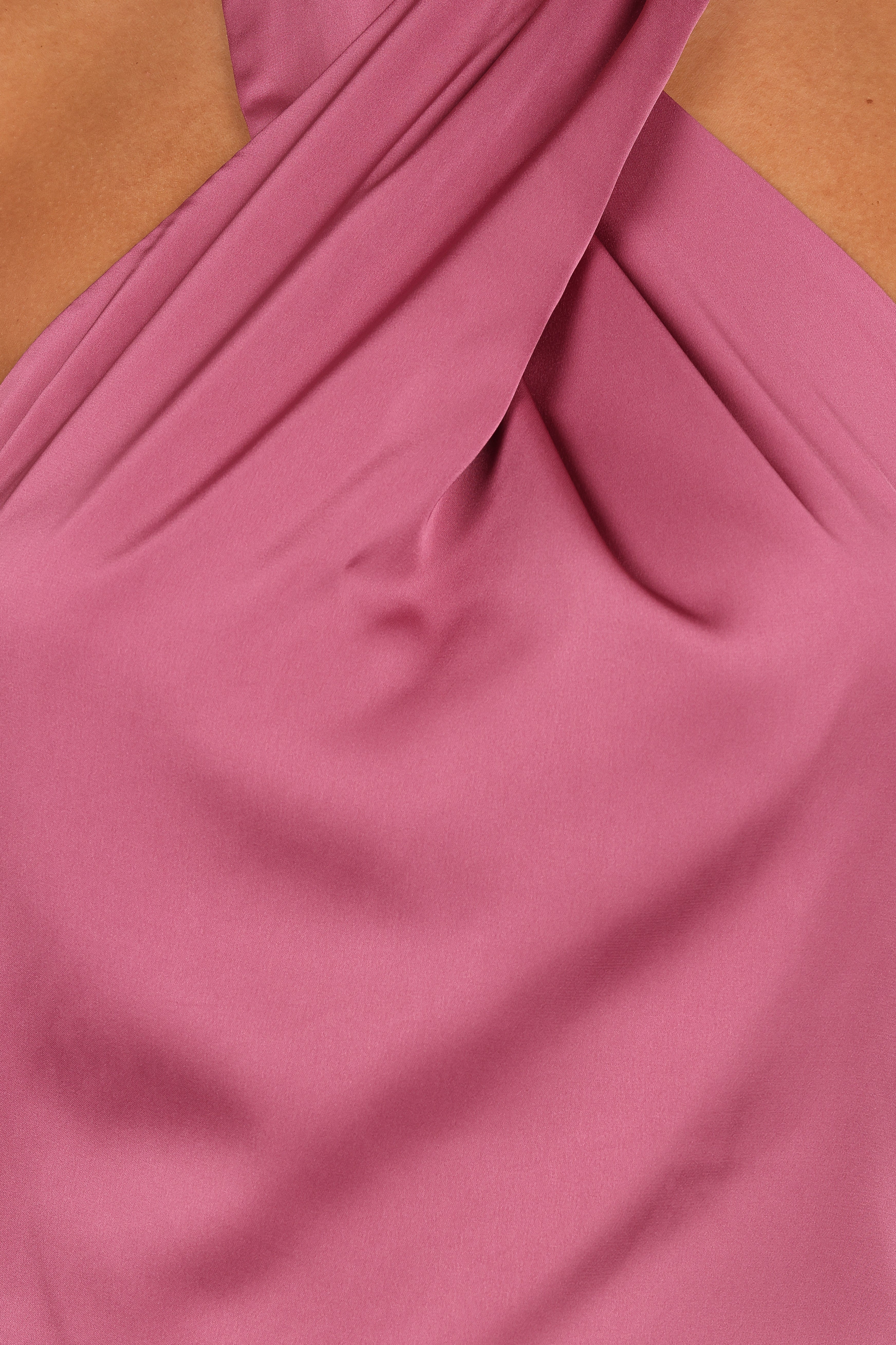 Mila Halterneck Maxi Dress - Dark Rose-Aur Fashion