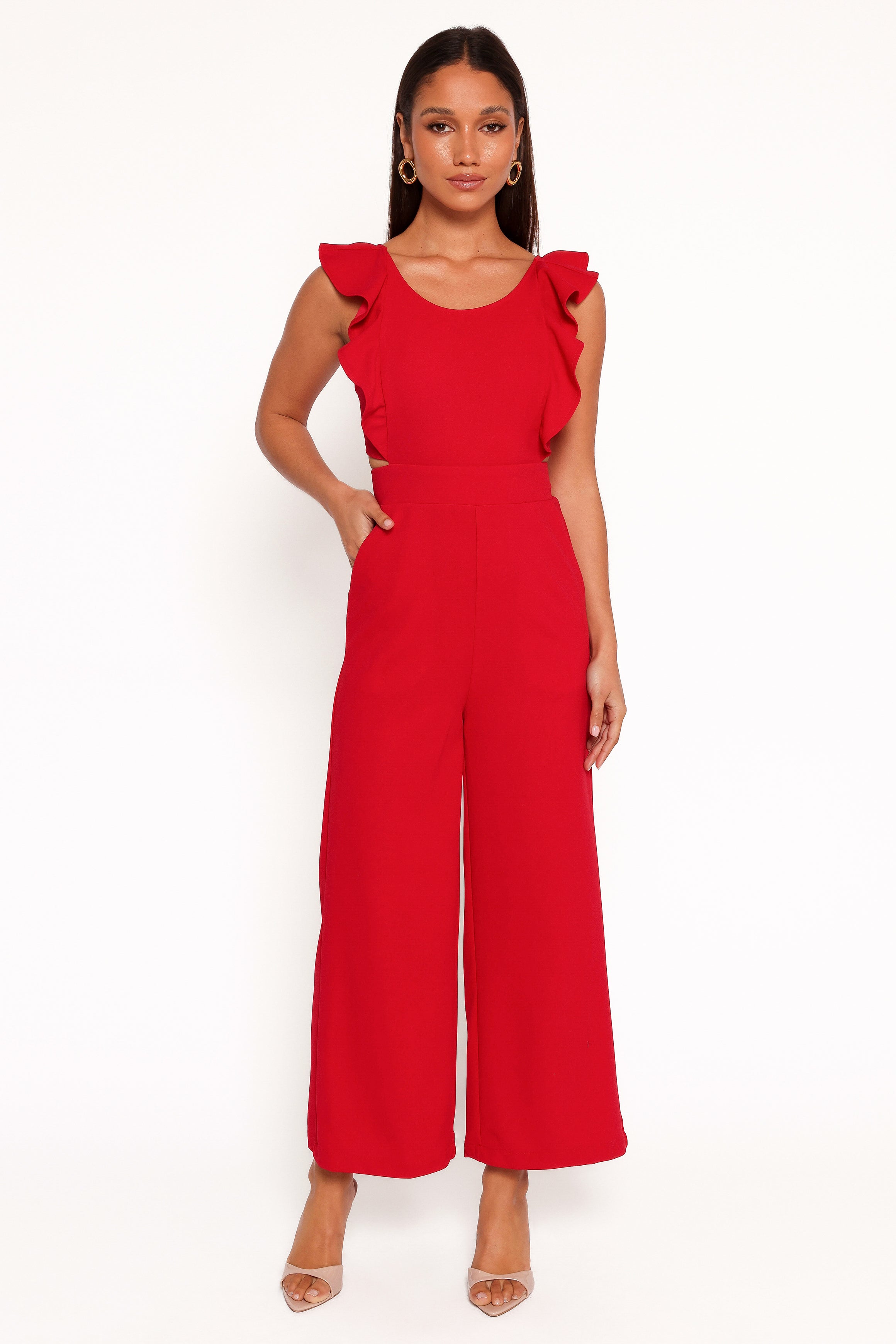 Mills Jumpsuit - Red-Aur Fashion