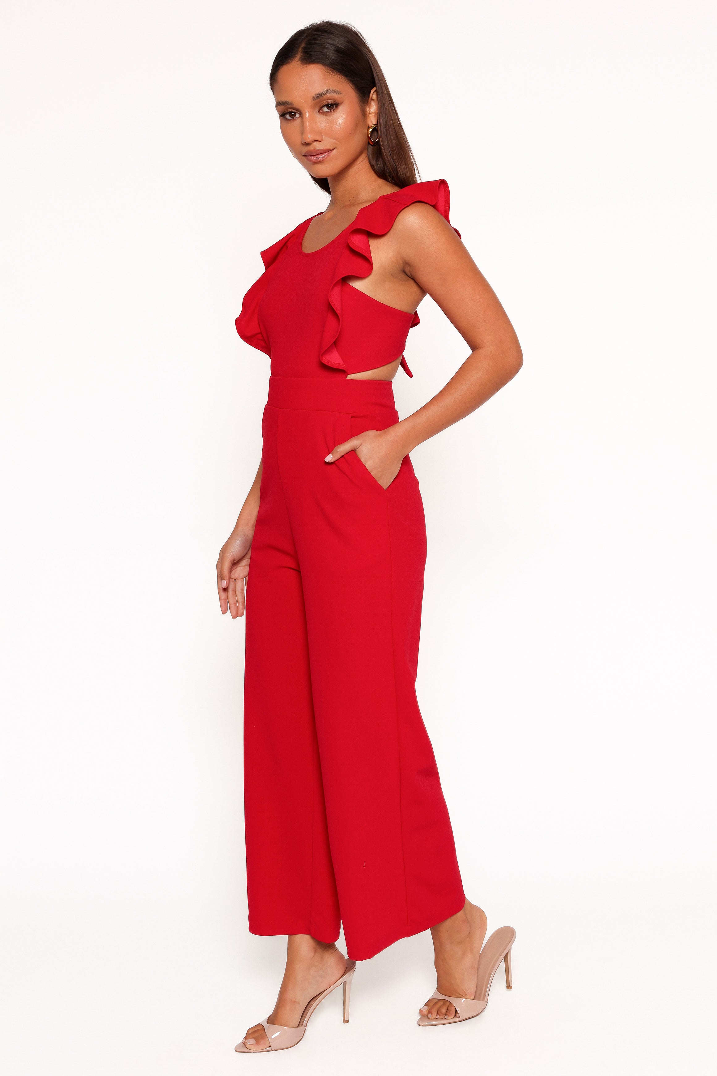 Mills Jumpsuit - Red-Aur Fashion