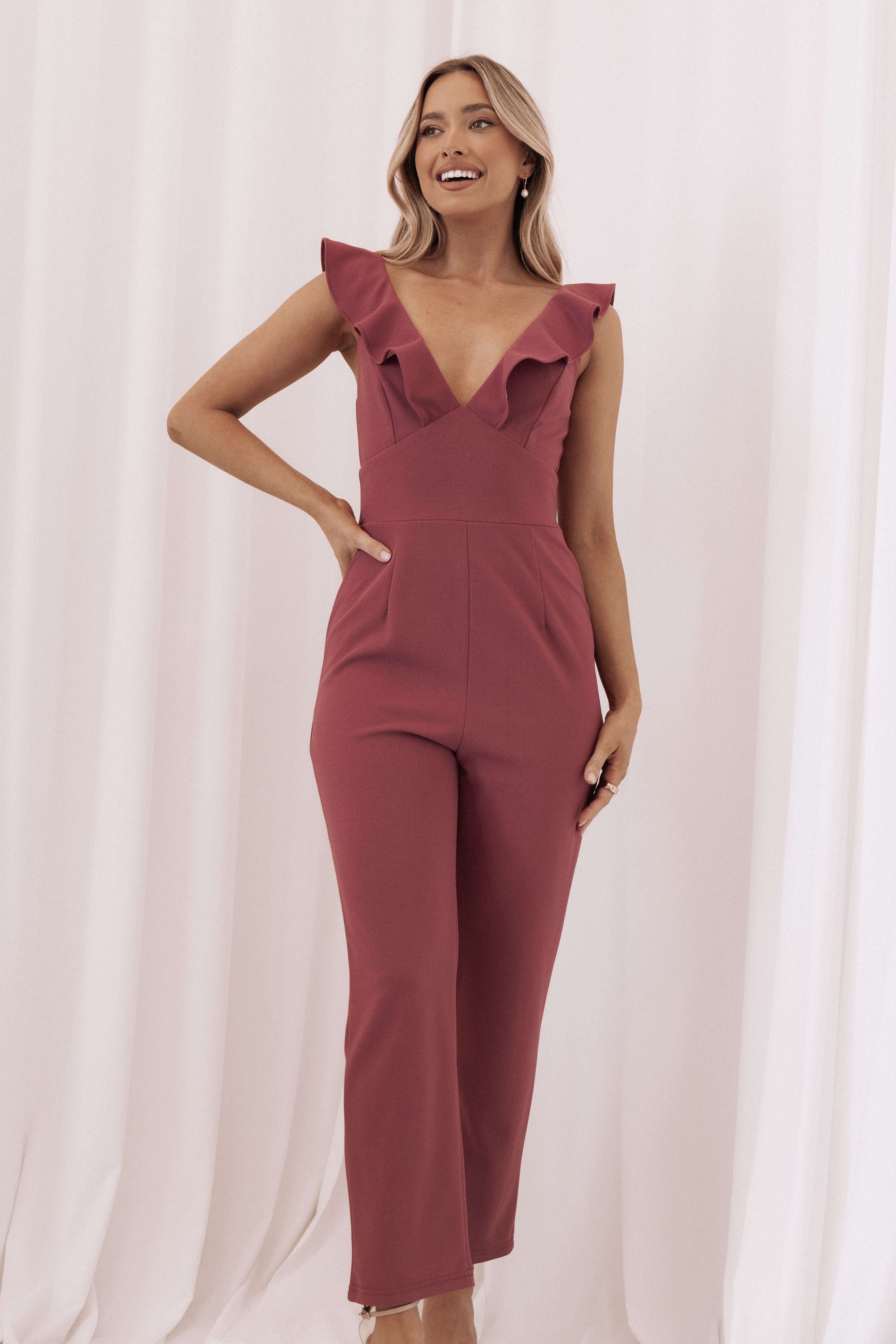 Mirabelle Jumpsuit - Dark Rose-Aur Fashion