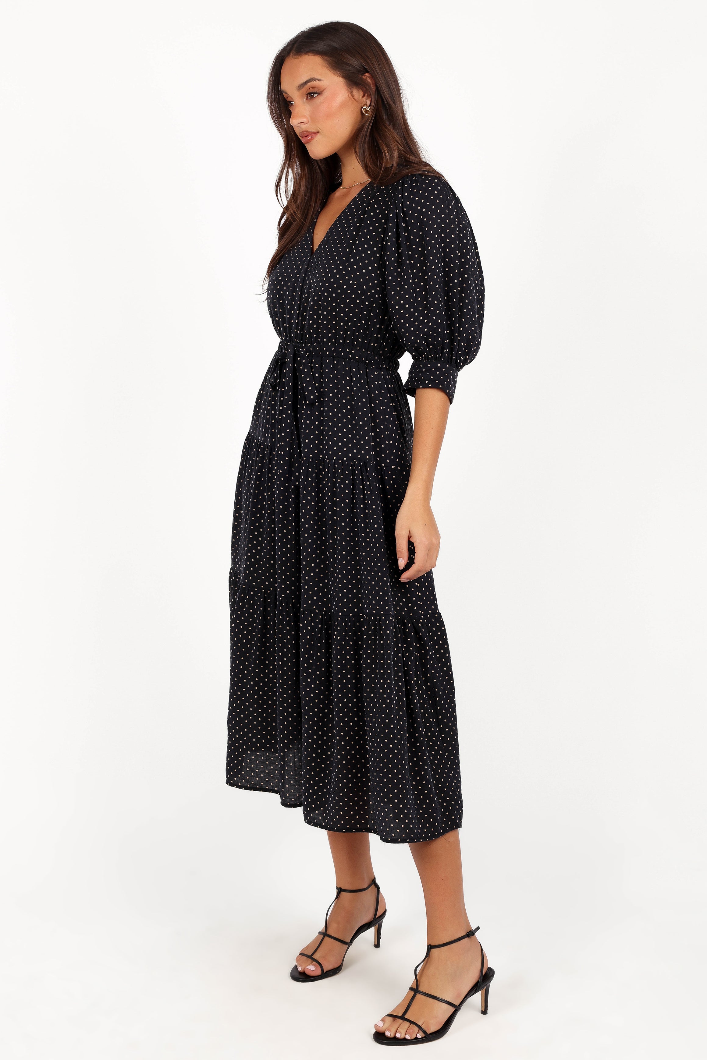 Moscow Midi Dress - Black Polka Dot-Aur Fashion
