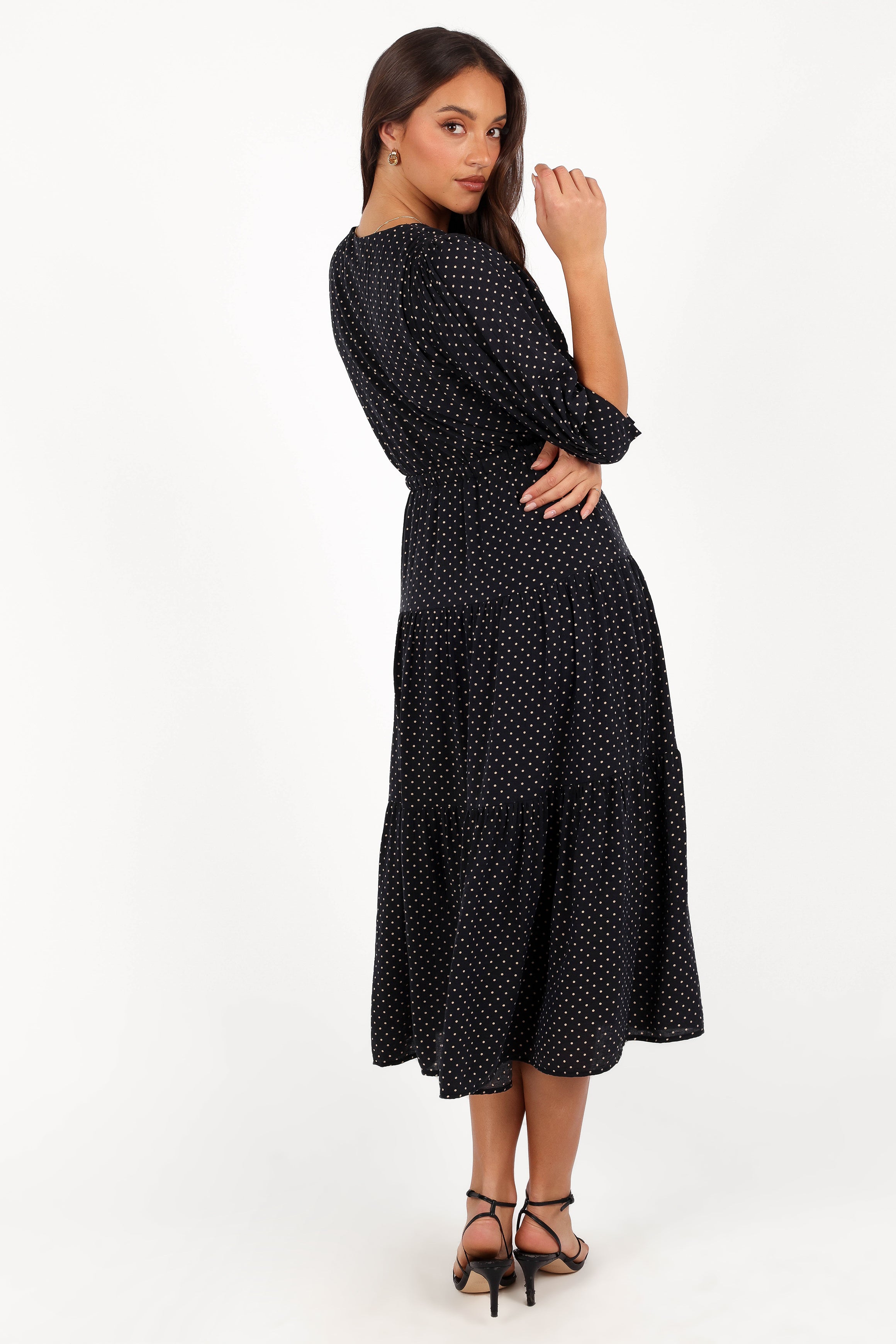 Moscow Midi Dress - Black Polka Dot-Aur Fashion