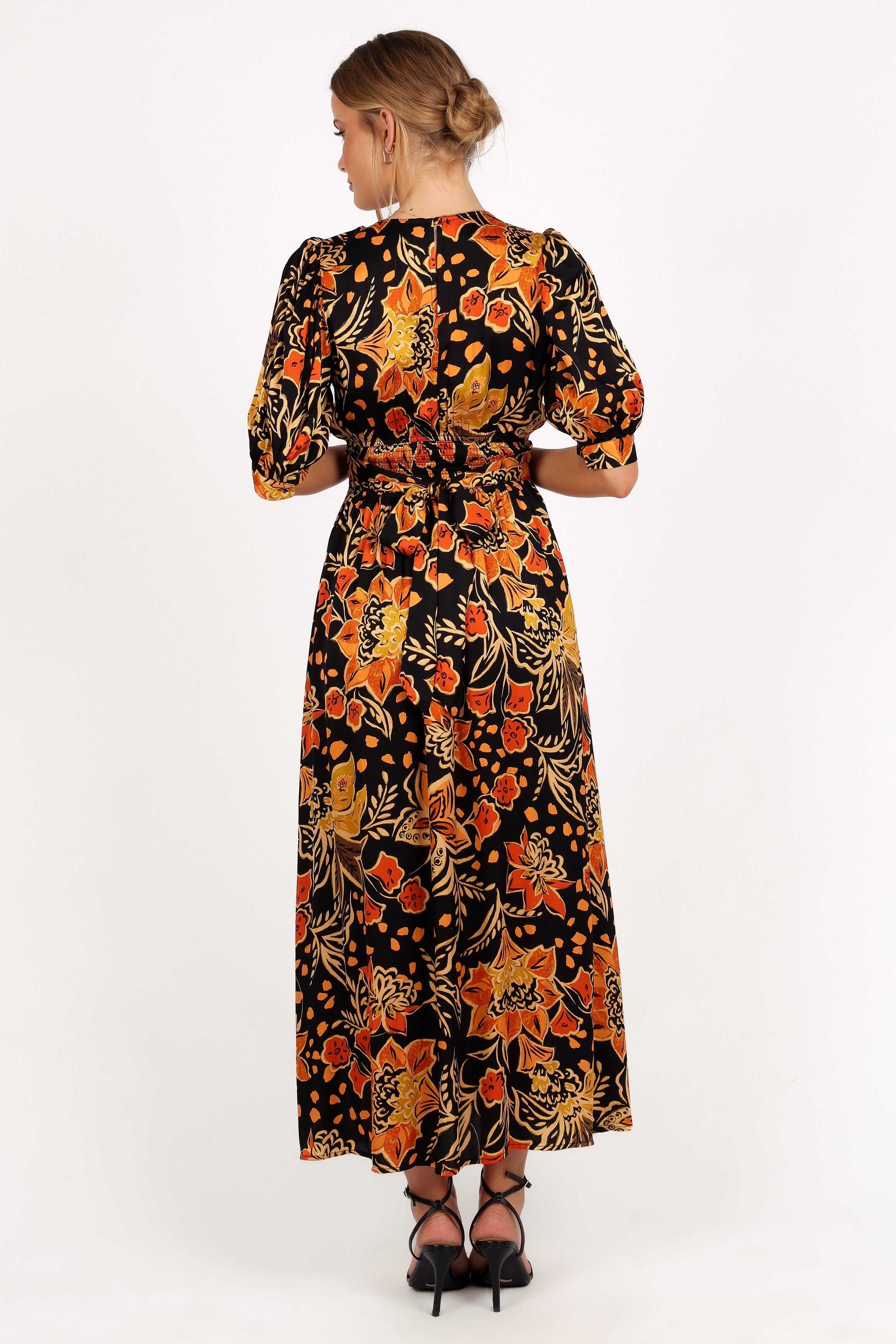 Nadalyn Midi Dress - Black/Multi-Aur Fashion