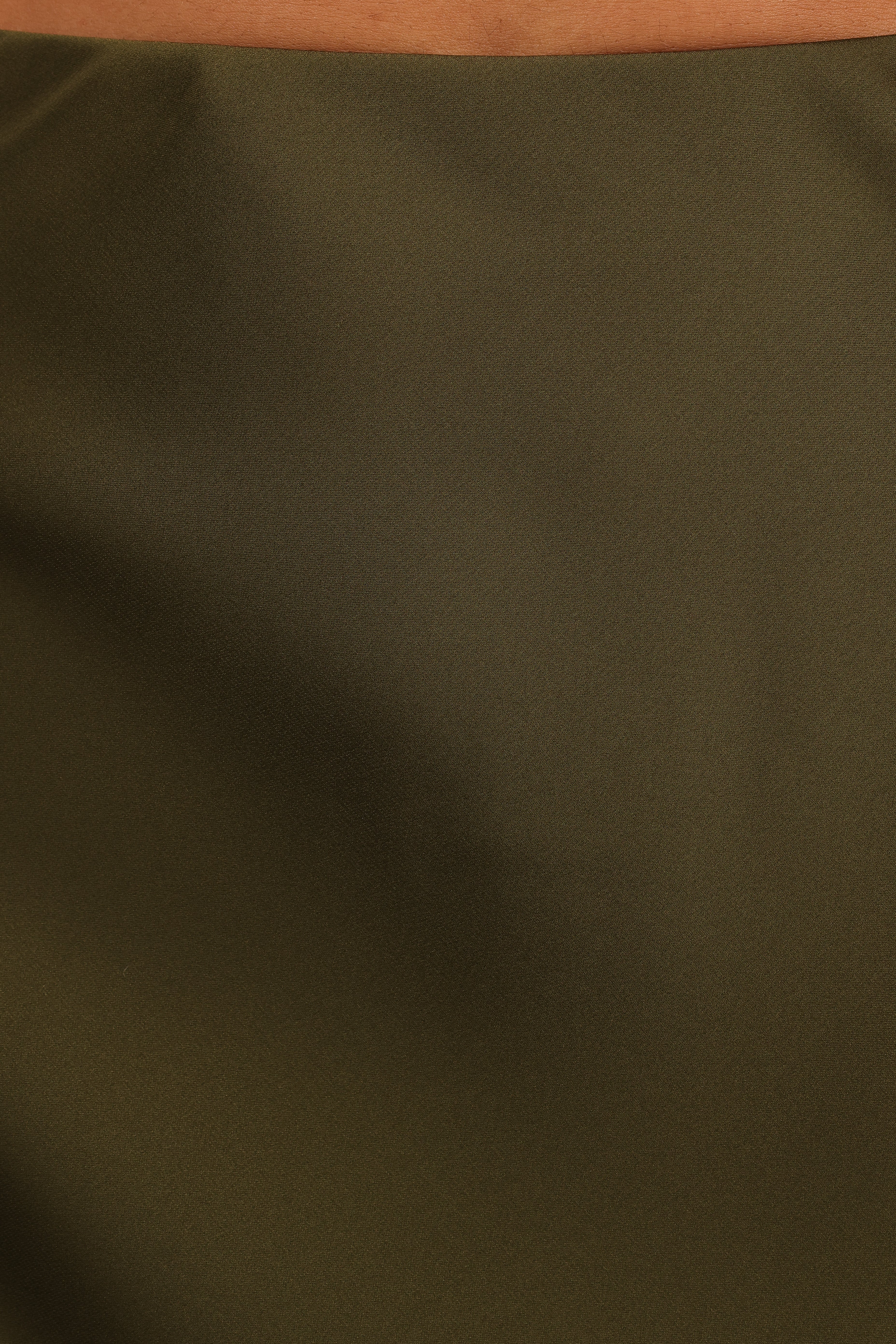 Nellie Satin Midi Skirt - Olive-Aur Fashion