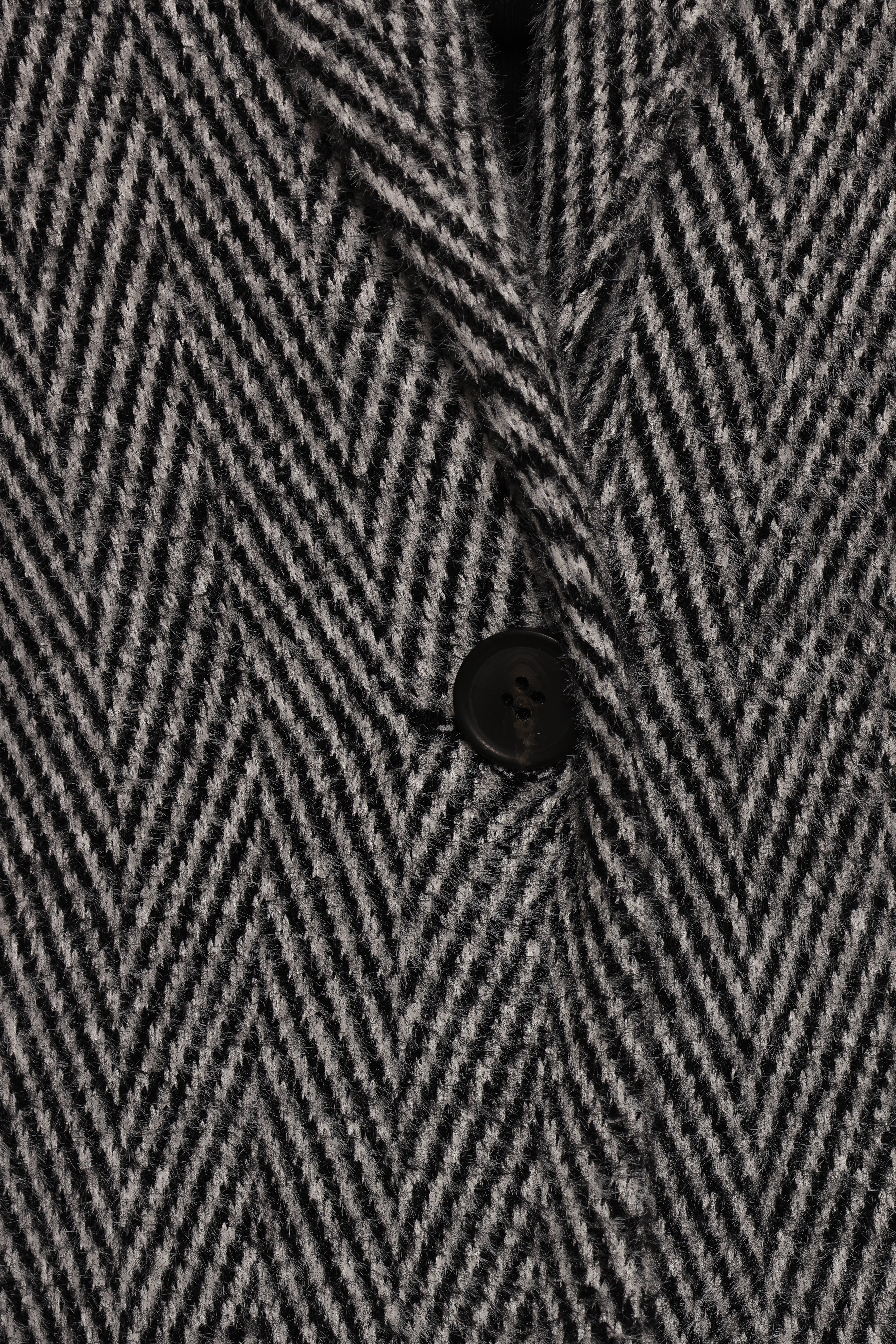 Nicoletta Single Button Herringbone Coat - Black-Aur Fashion