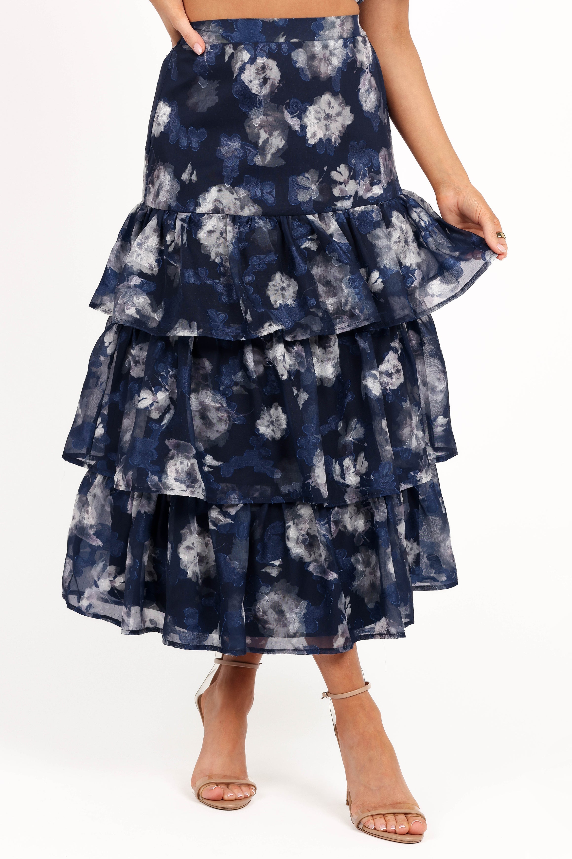 Olivia Two Piece Set - Navy Floral-Aur Fashion