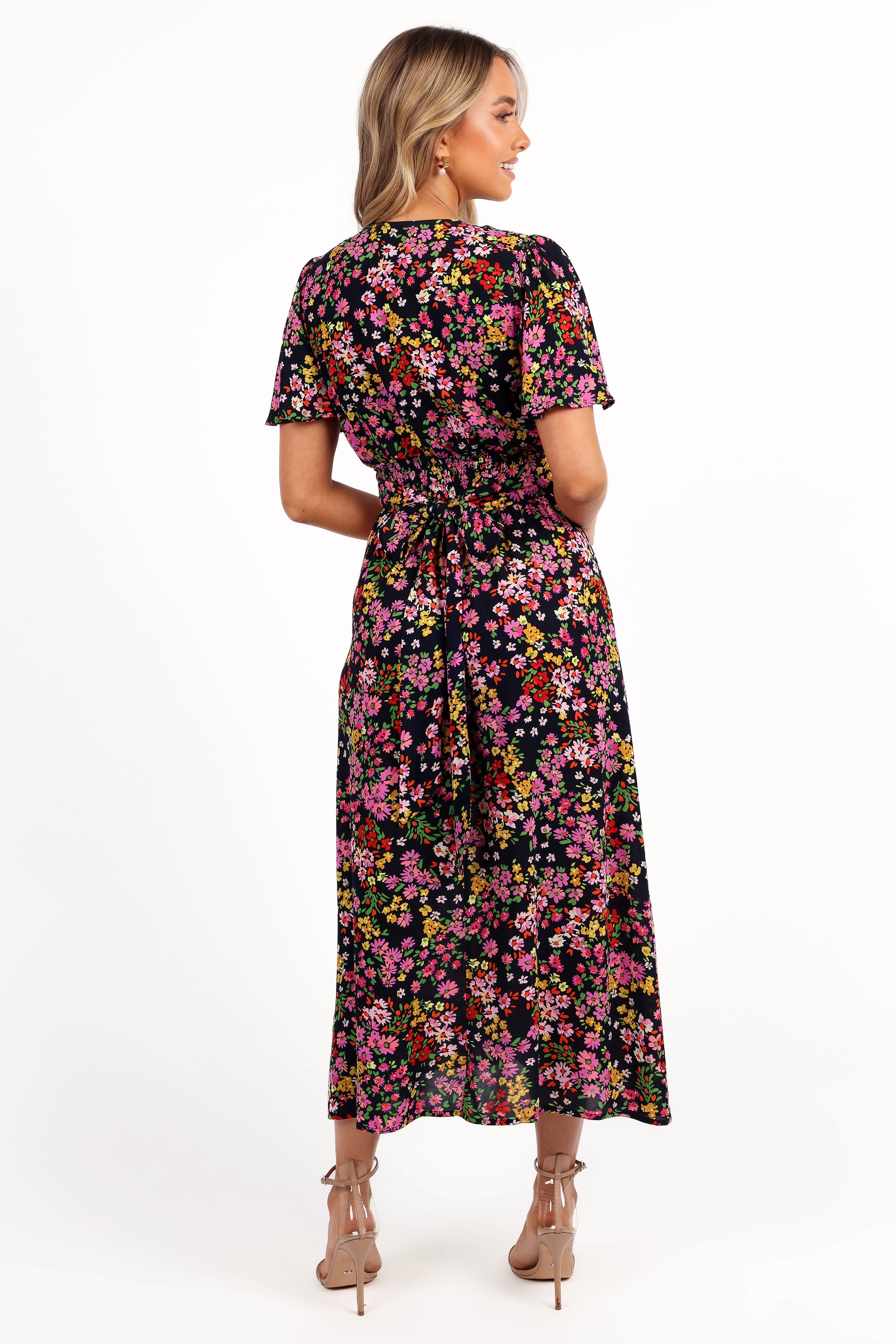 Owena Midi Dress - Midnight Daisy-Aur Fashion