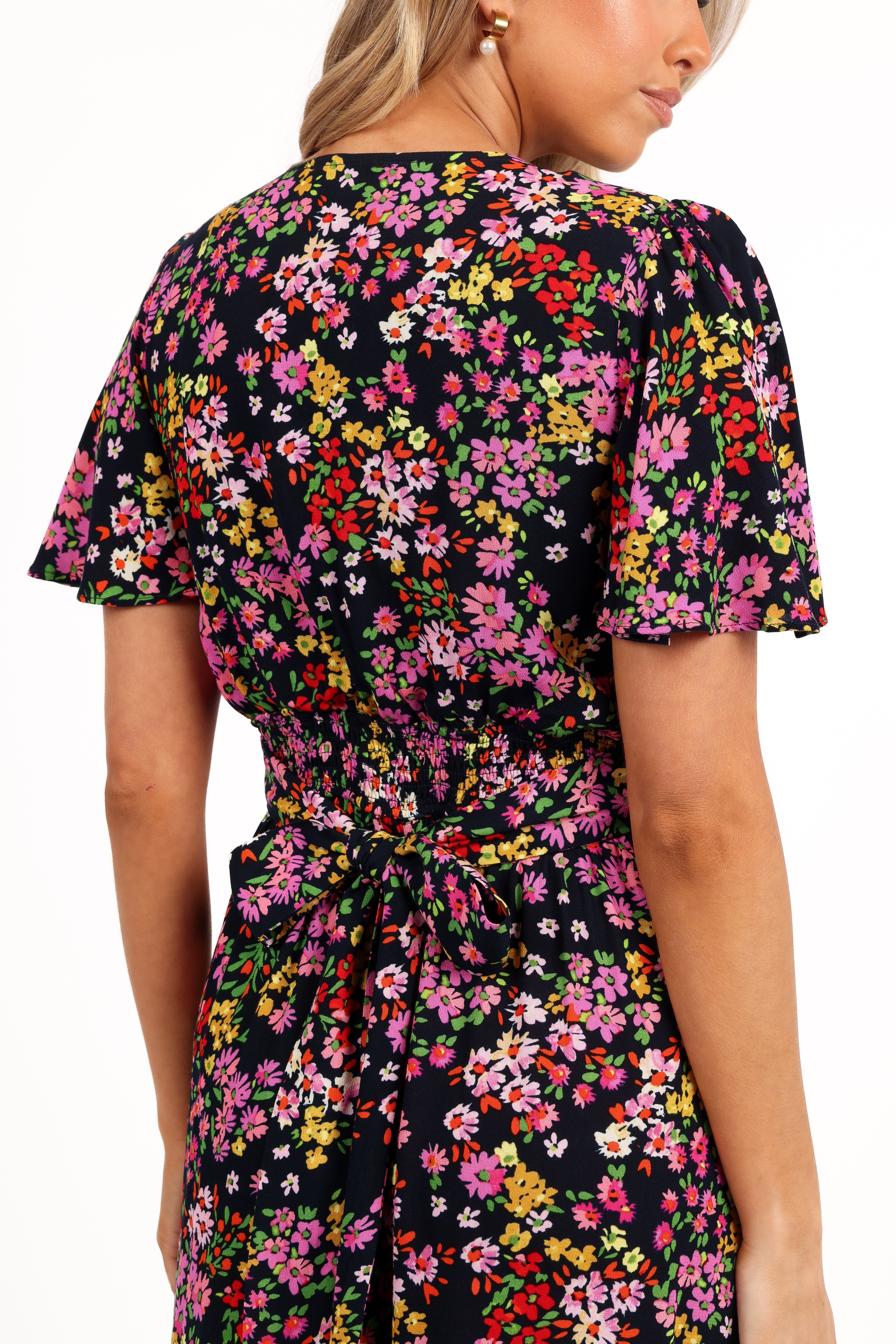 Owena Midi Dress - Midnight Daisy-Aur Fashion