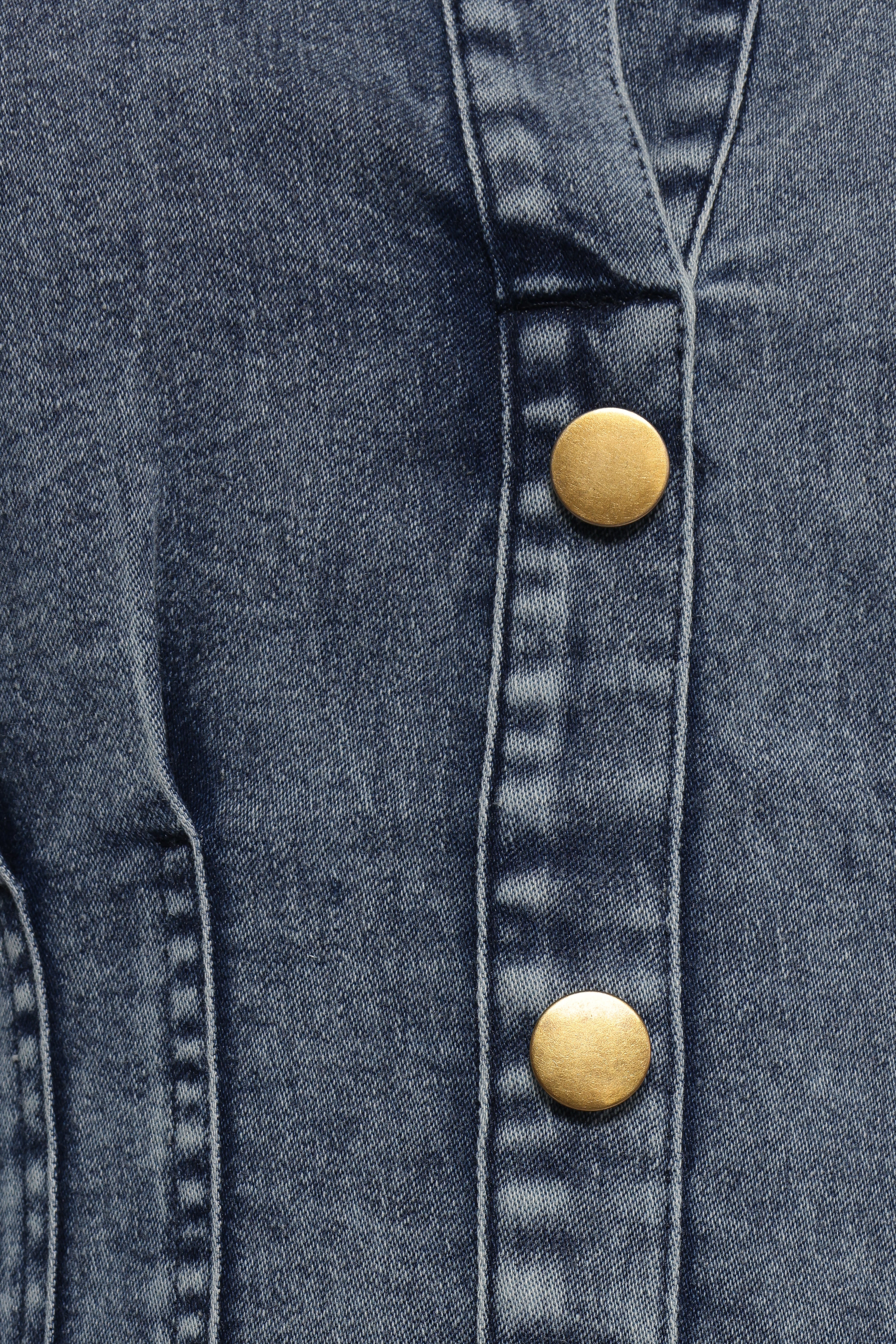 Phoenix Long Sleeve Mini Dress - Denim-Aur Fashion