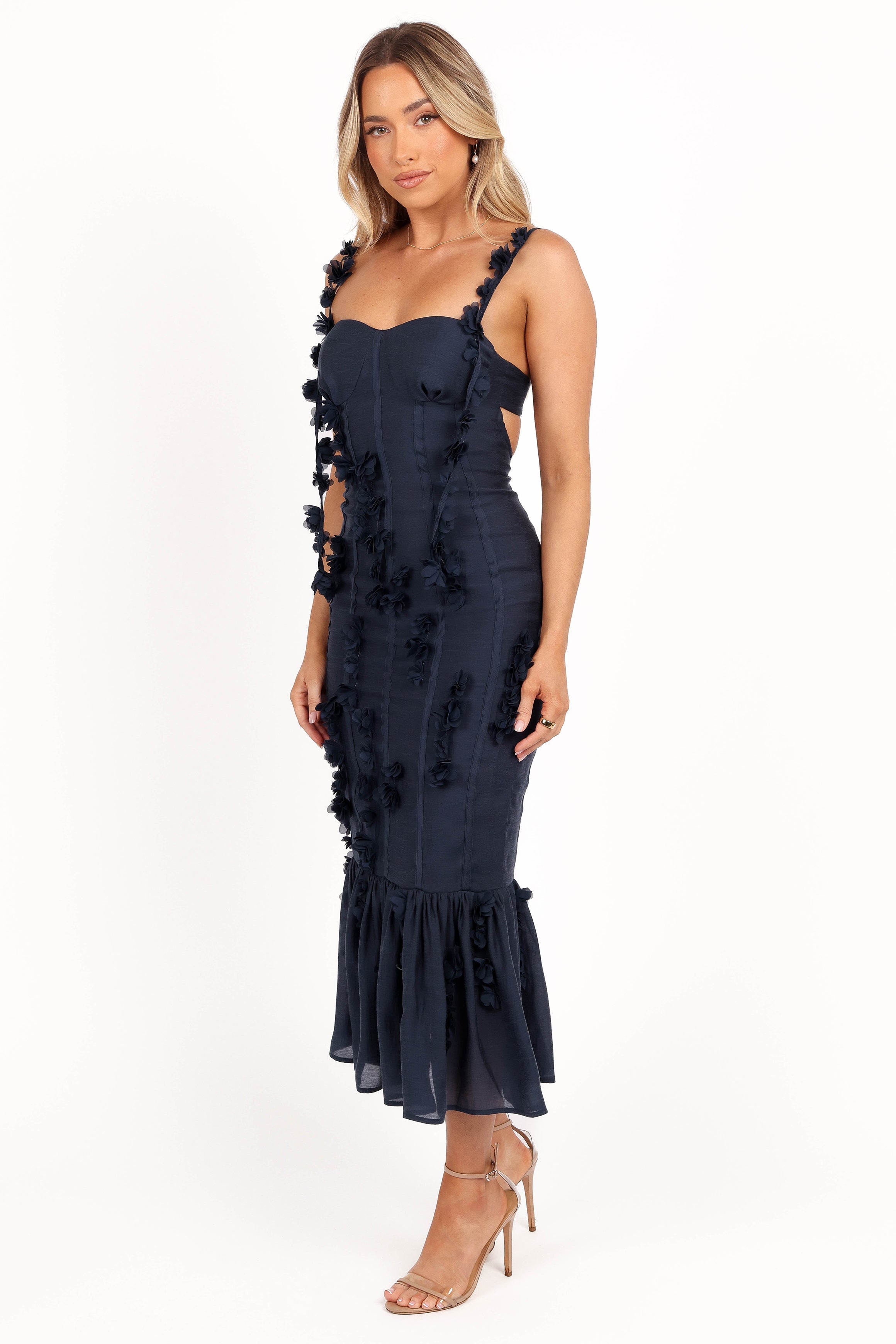 Posedly Midi Dress - Navy-Aur Fashion