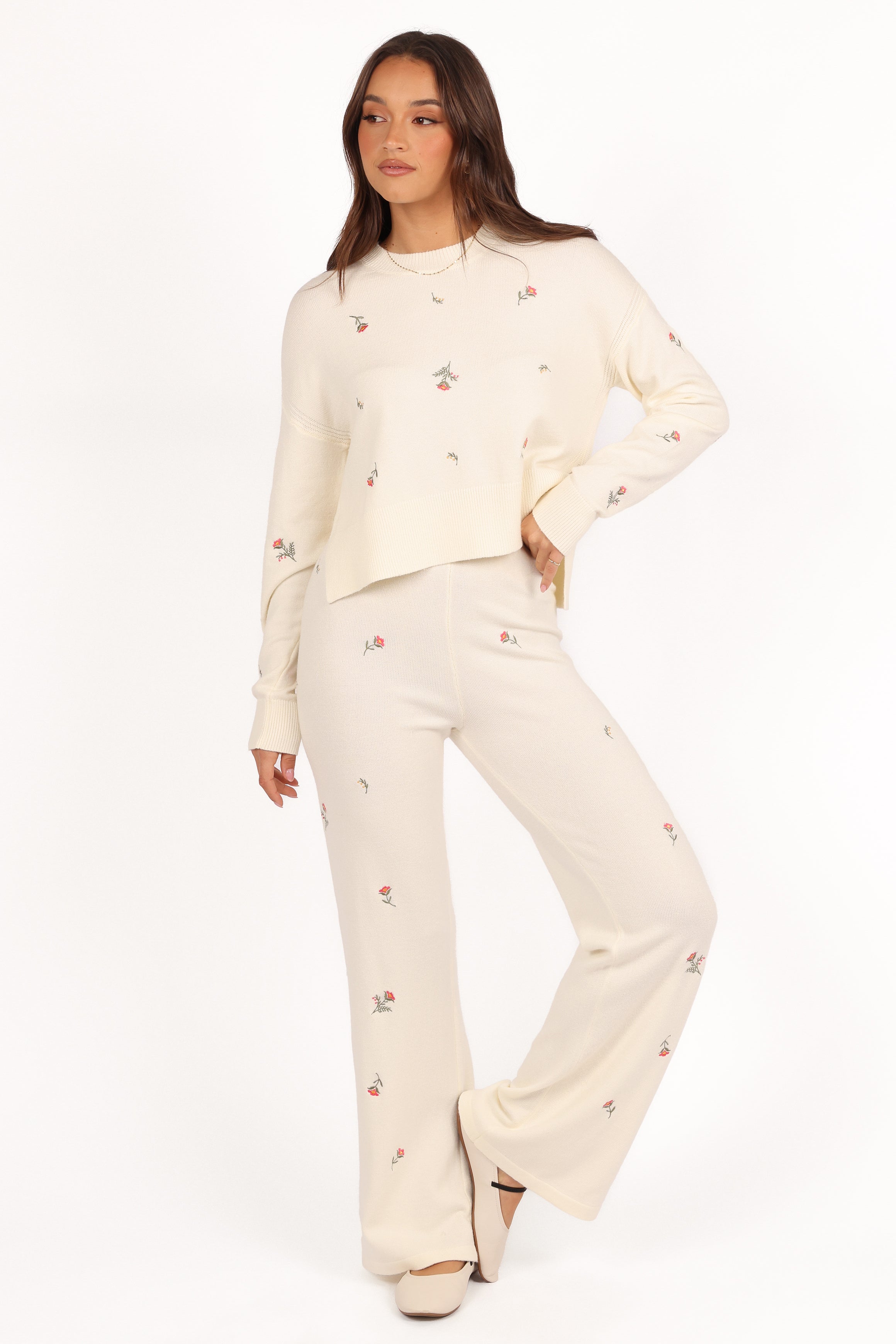 Primrose Knit Set - Cream-Aur Fashion