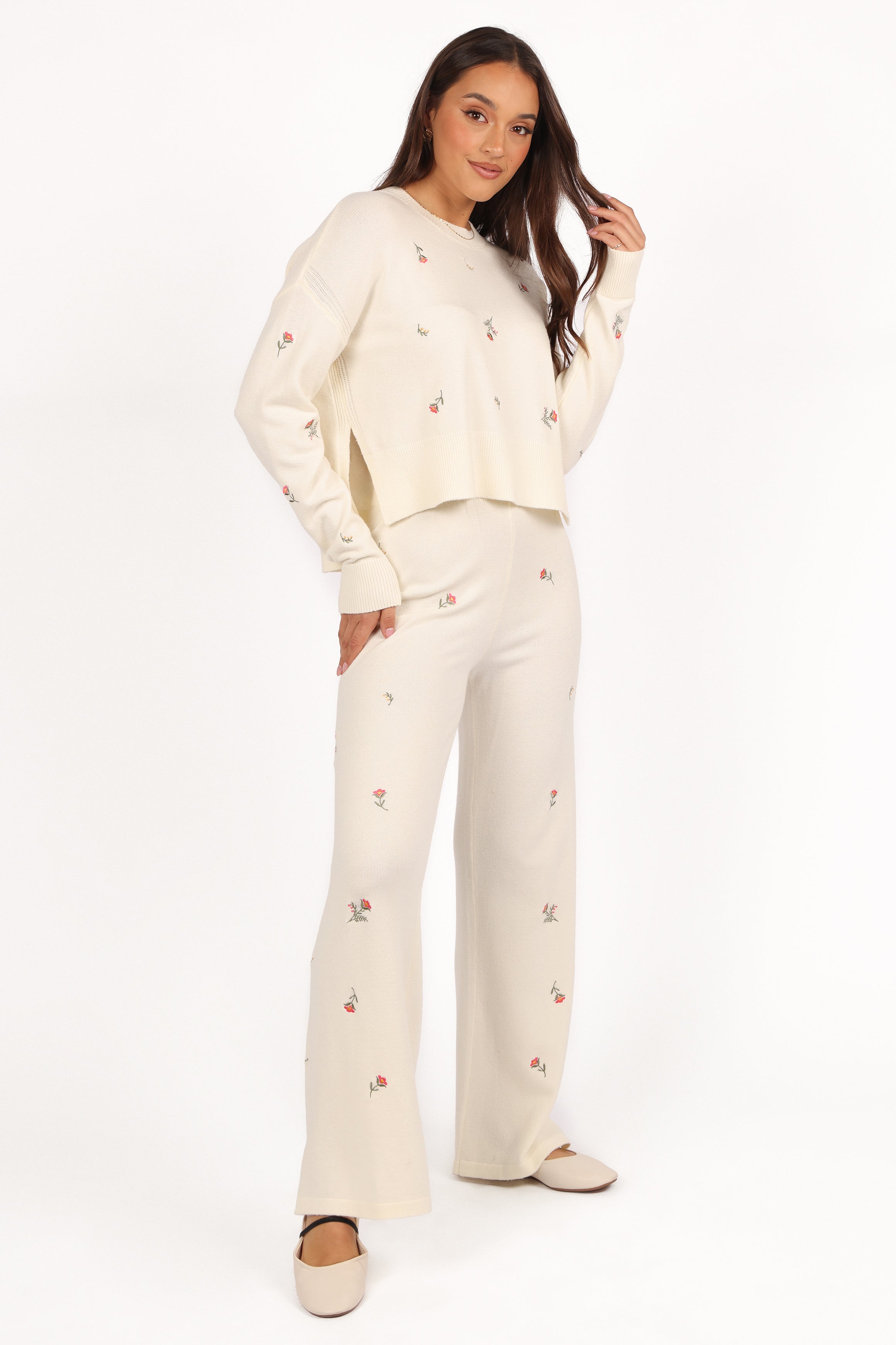 Primrose Knit Set - Cream-Aur Fashion