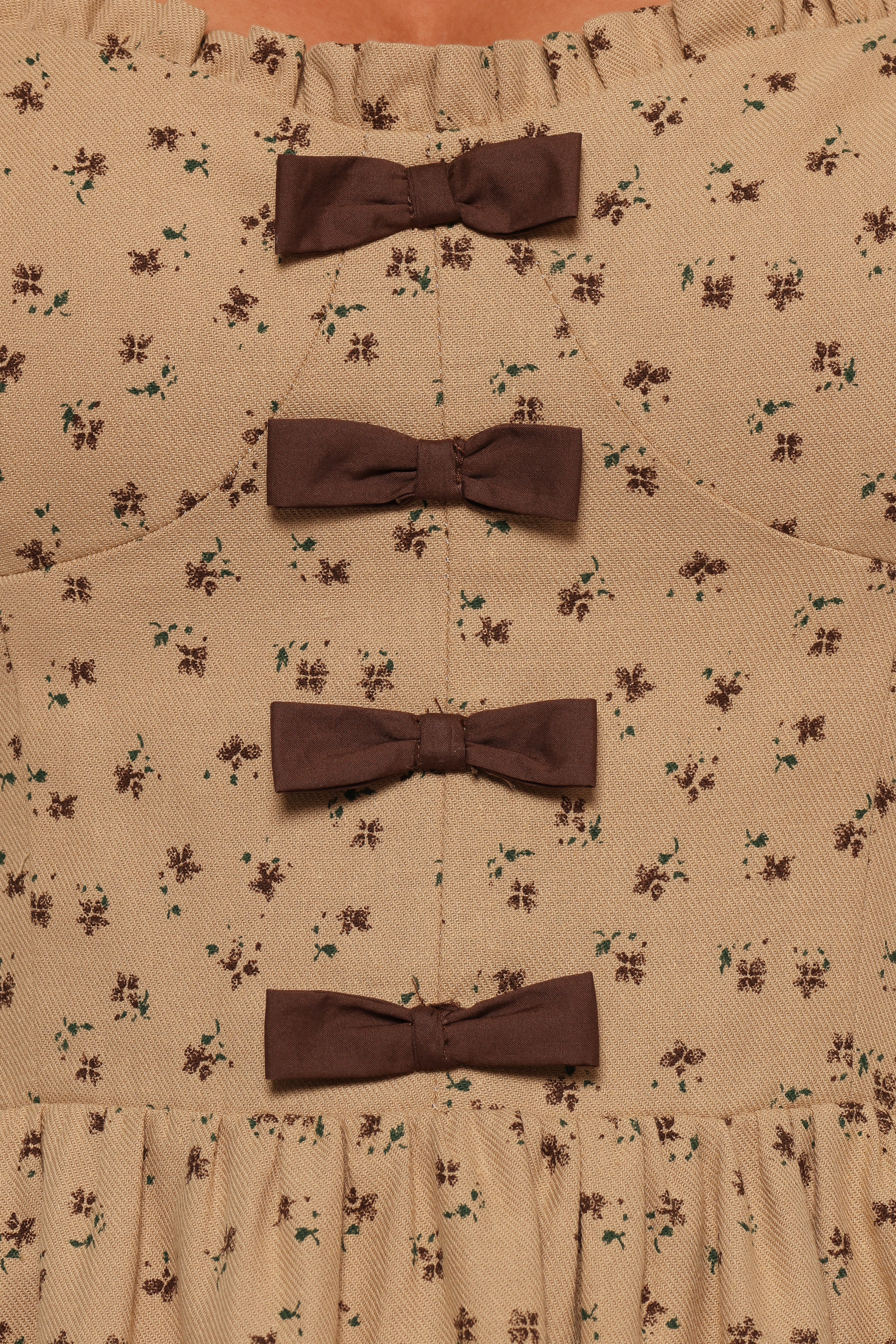 Robbins Midi Dress - Beige Brown-Aur Fashion