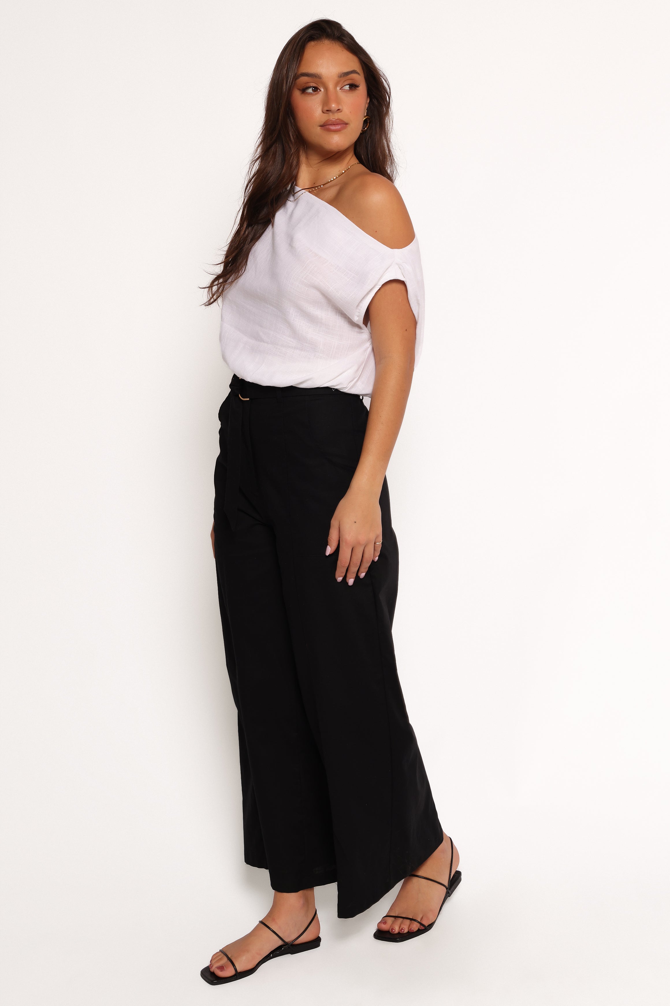 Sadie Wide Leg Pant - Black-Aur Fashion