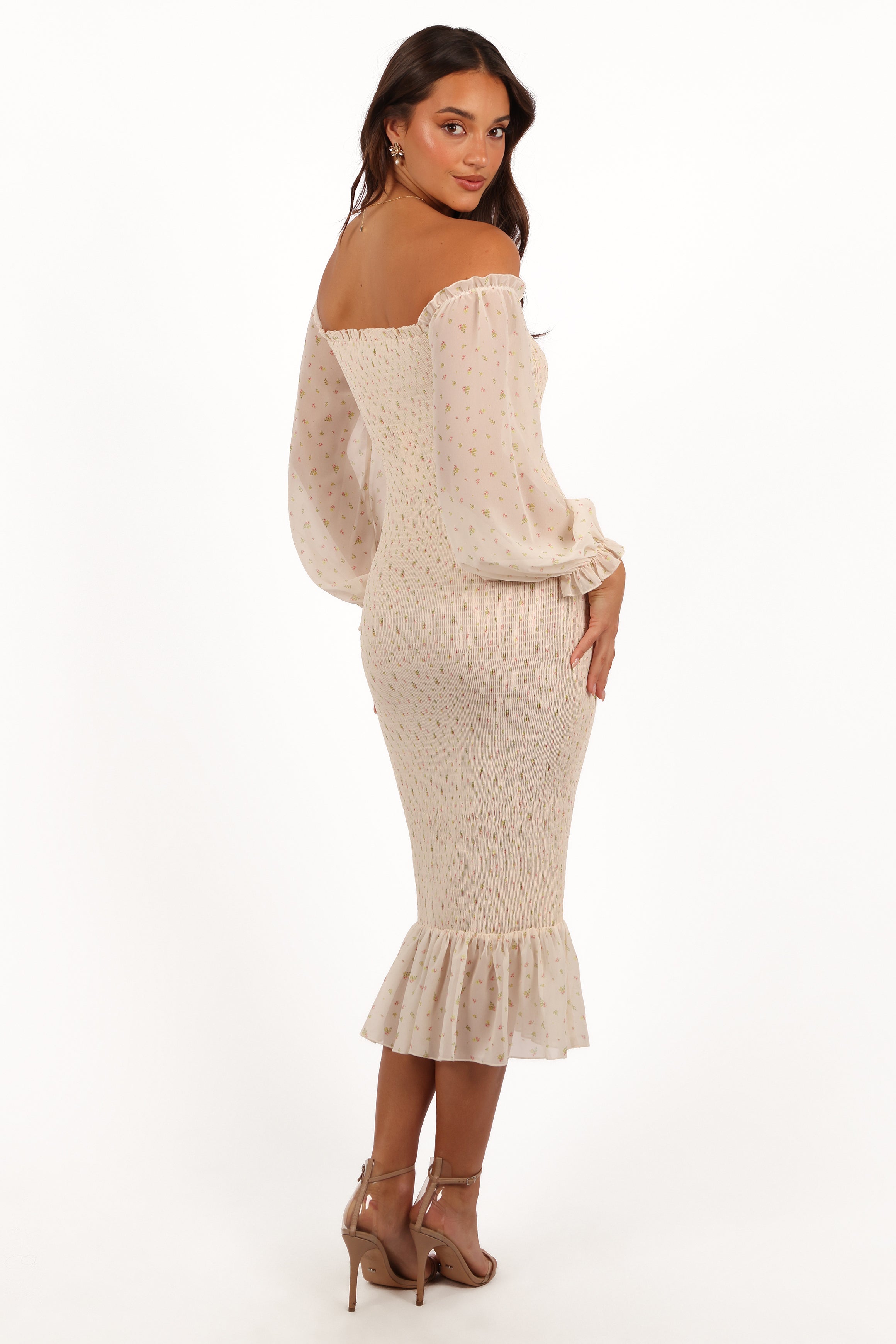 Sara Midi Dress - Tiny Blooms-Aur Fashion