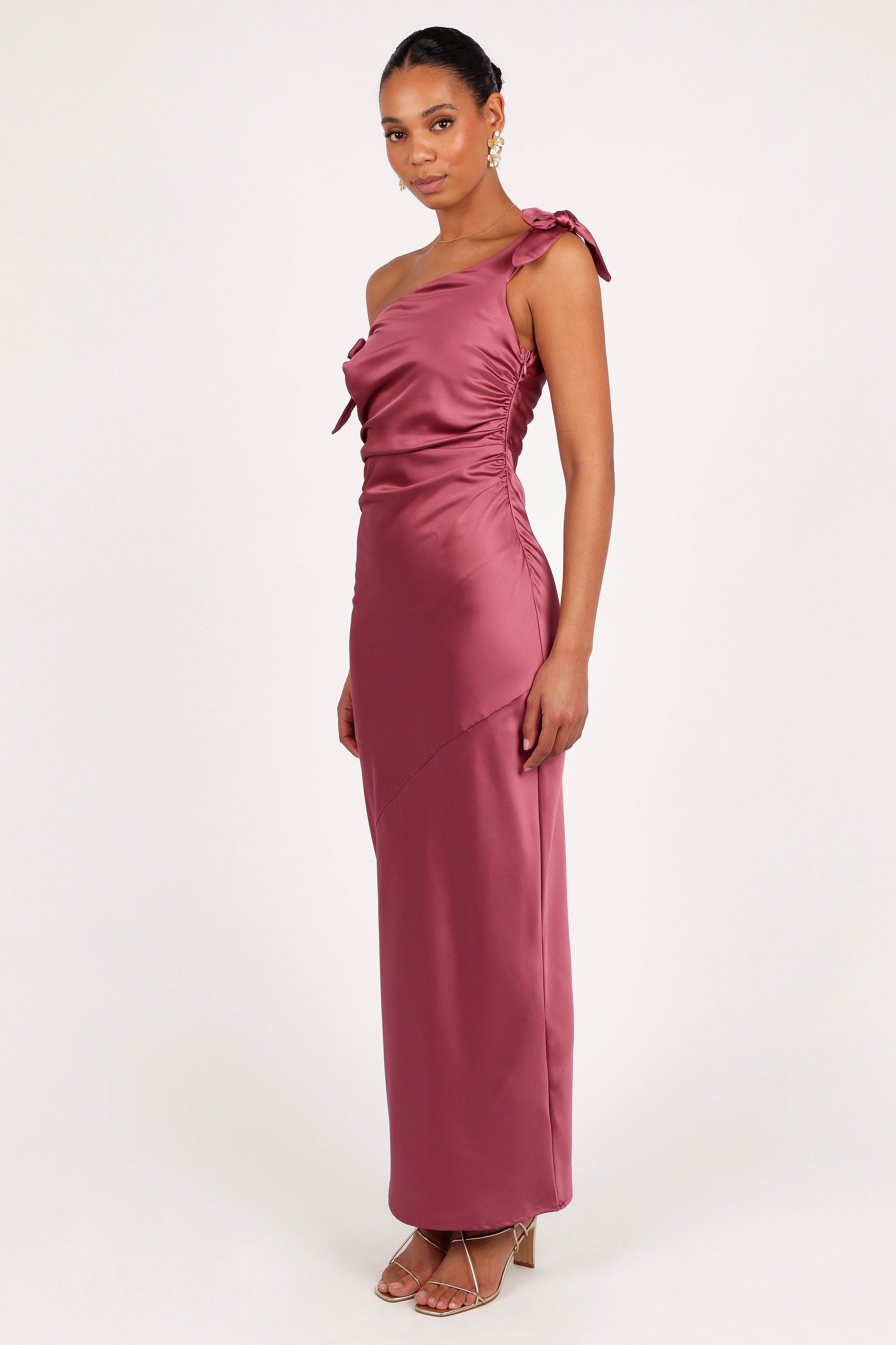 Selma Off Shoulder Maxi Dress - Dark Rose-Aur Fashion