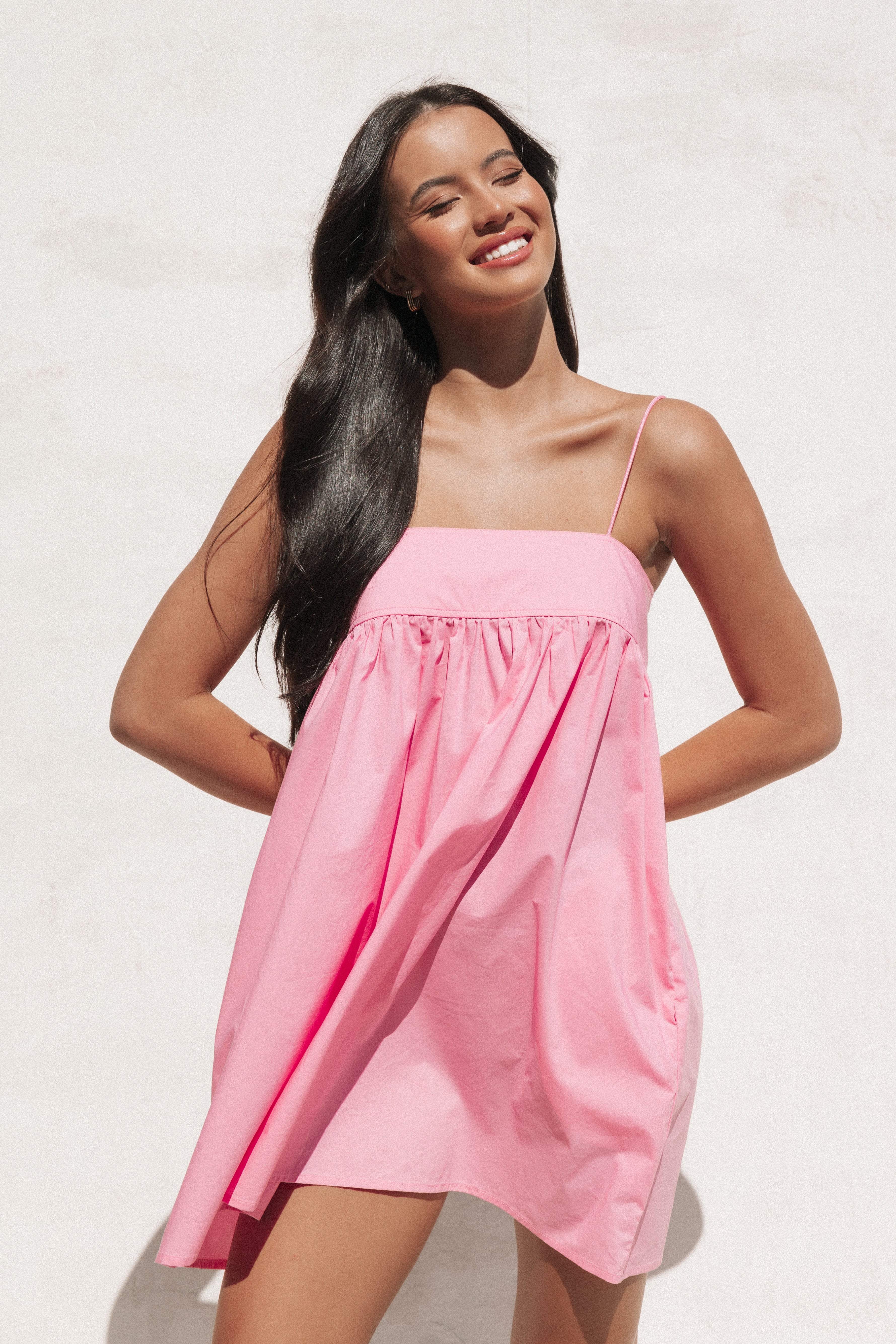 Serina Mini Dress - Pink-Aur Fashion